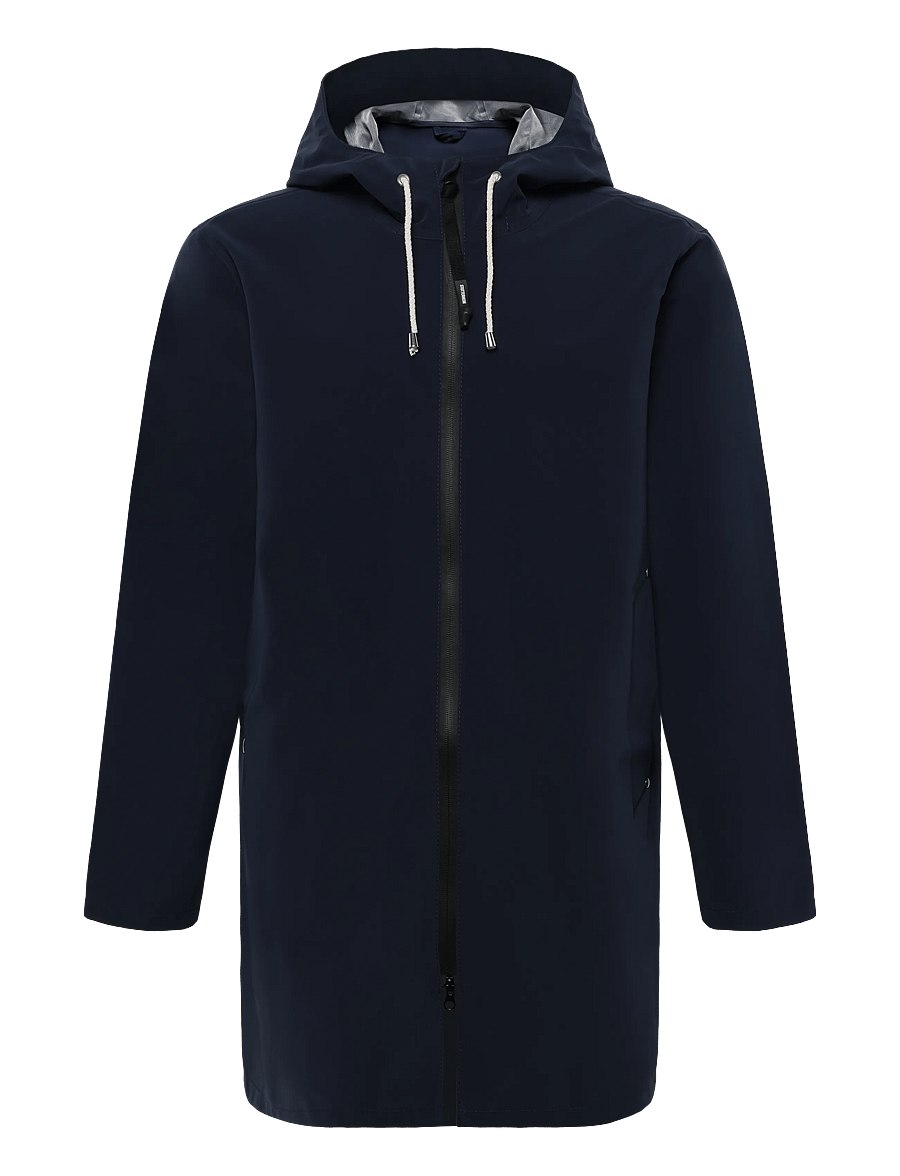 Stutterheim - Stockholm Lightweight Zip Matte Navy - regnjakker - navy - 0