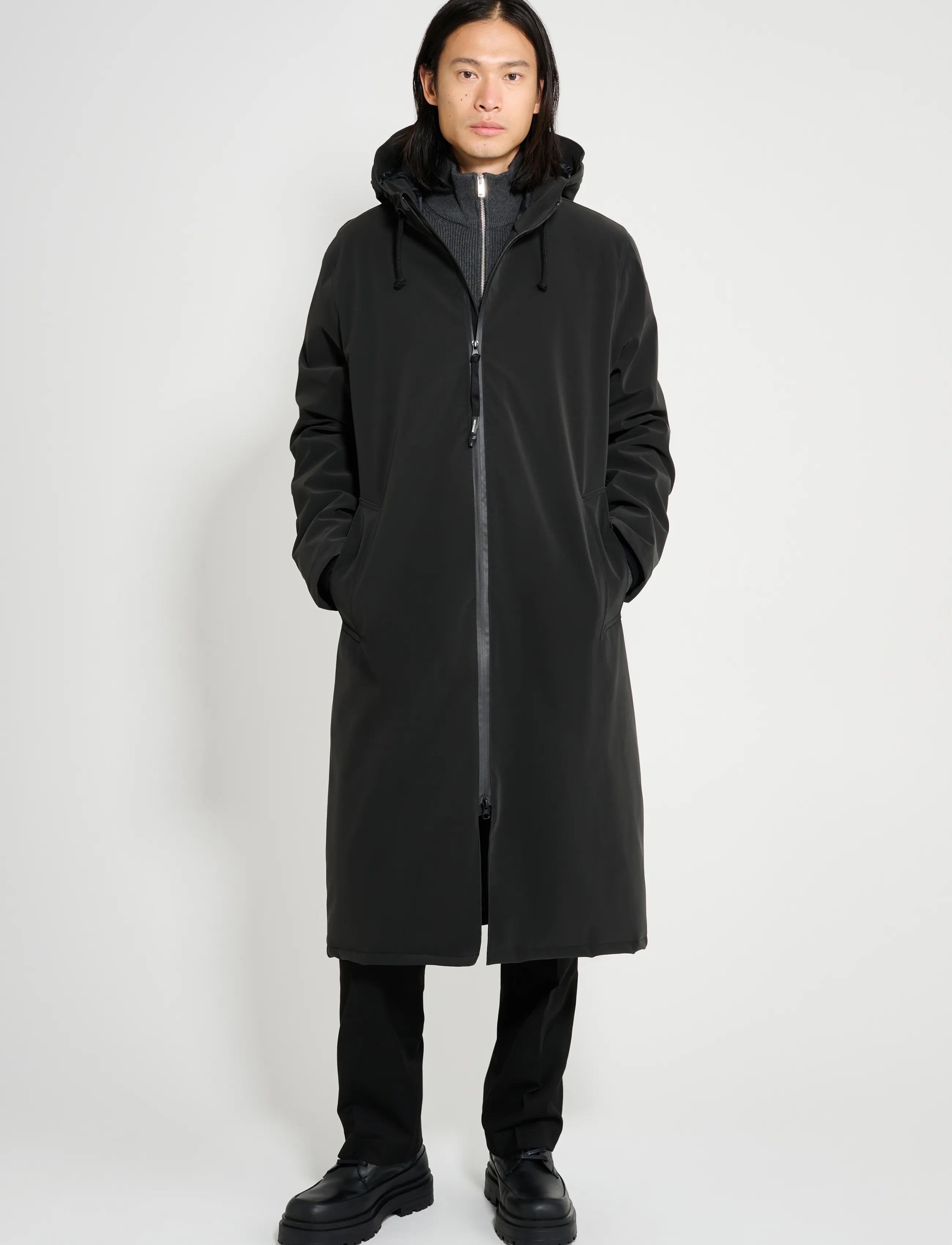 Stutterheim Stockholm Long Winter Matte Black - Streetstyle - BLACK / black