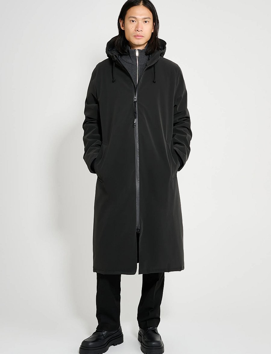Stutterheim - Stockholm Long Winter Matte Black - parkas - black - 0