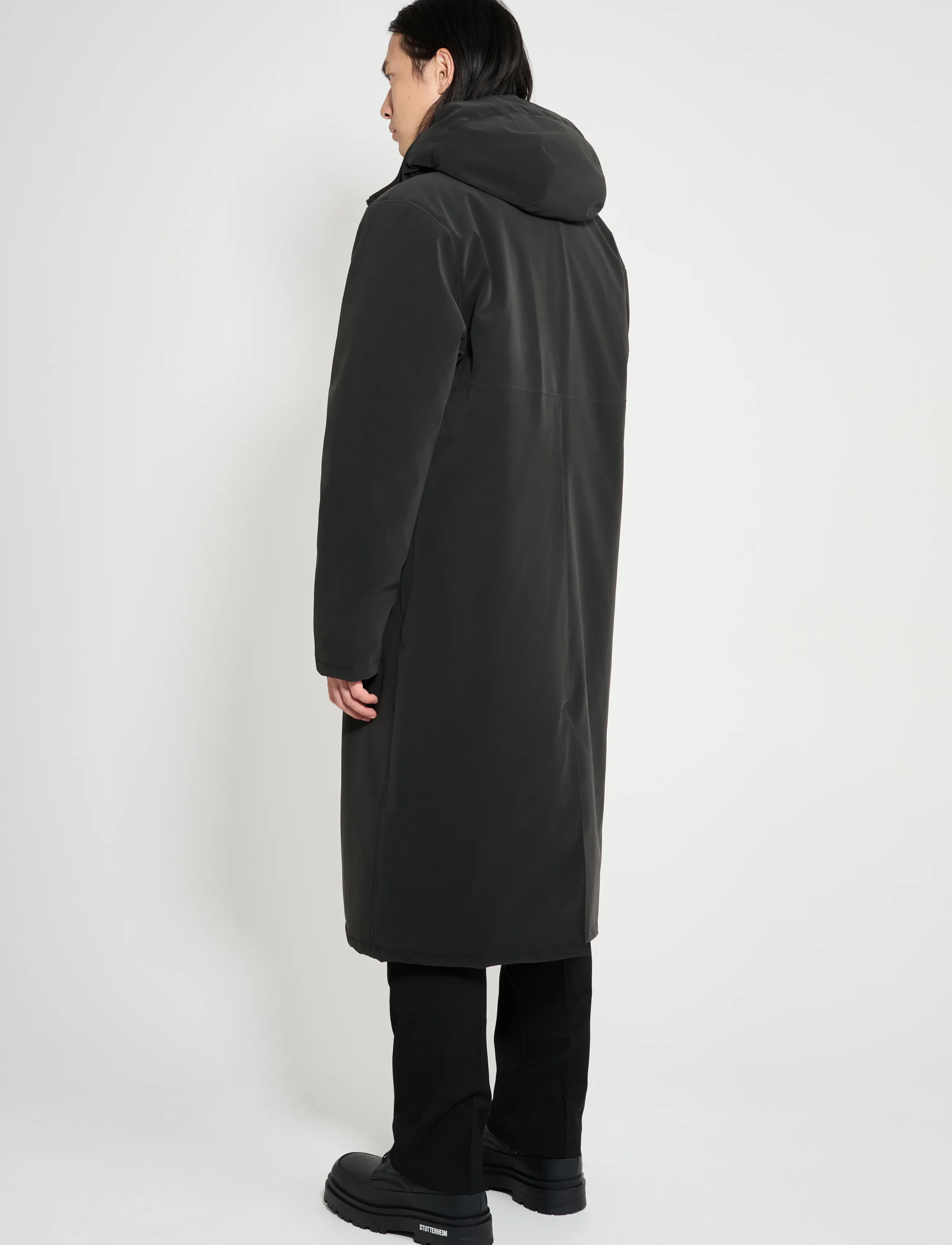 Stutterheim - Stockholm Long Winter Matte Black - parkas - black - 4