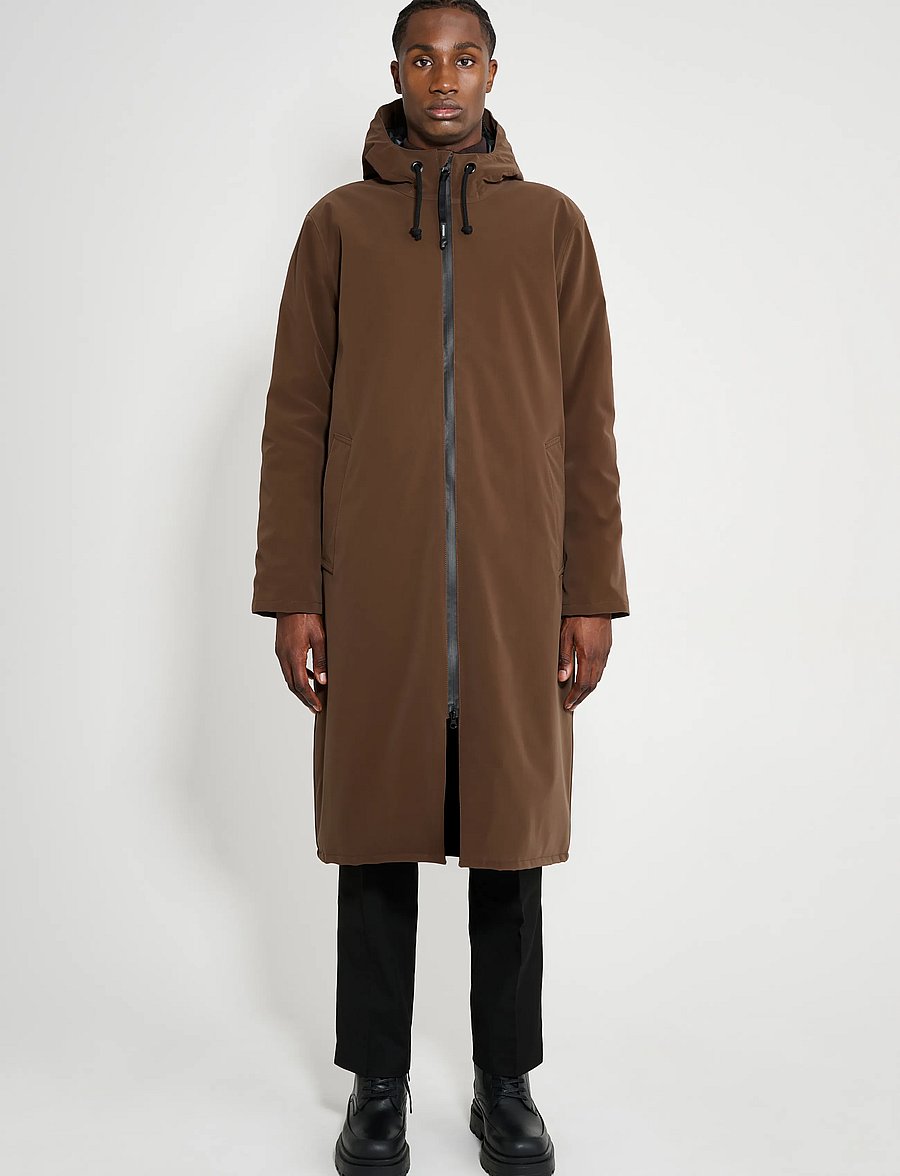 Stutterheim - Stockholm Long Winter Matte Dark Brown - vinterjakker - dark brown - 0