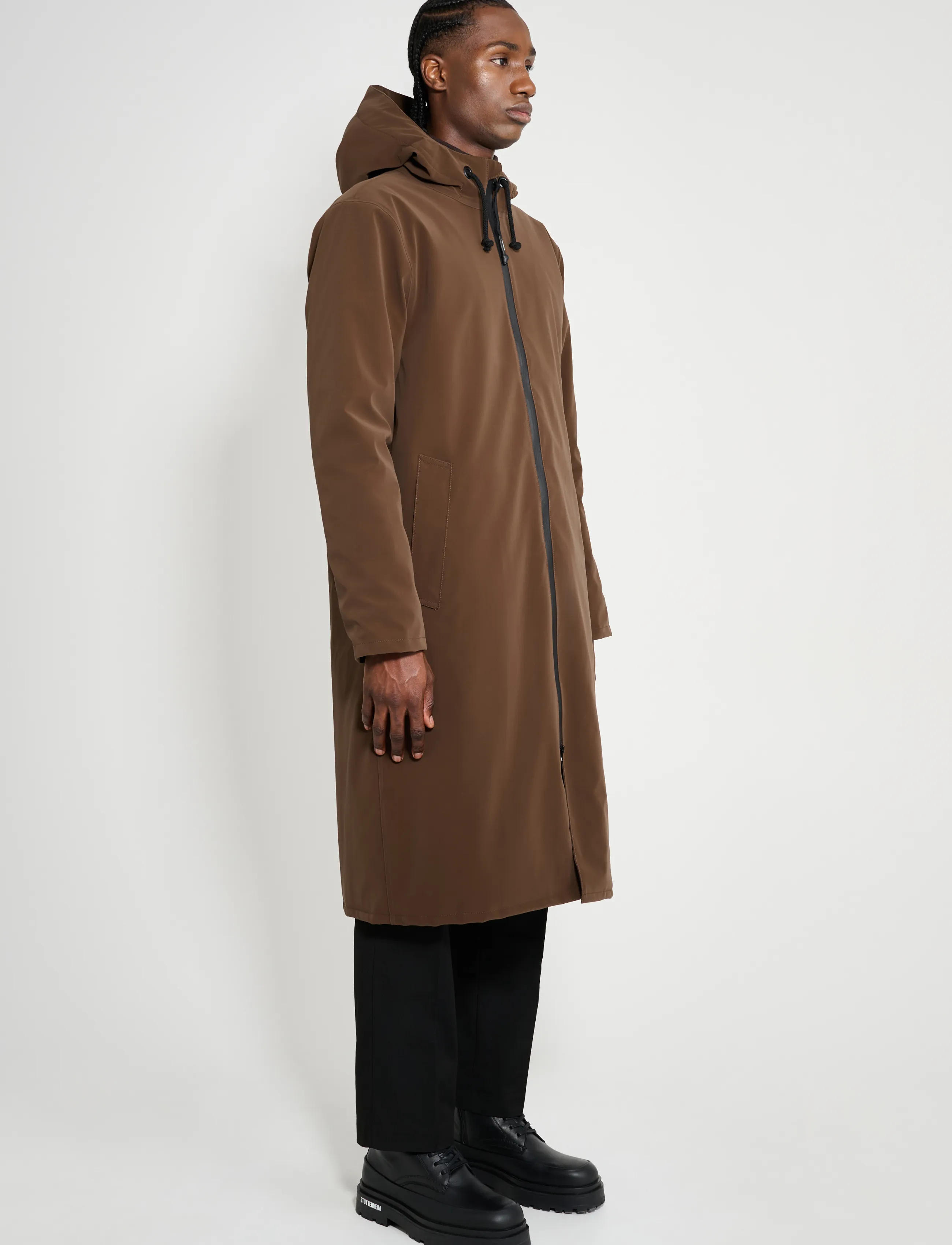 Stutterheim - Stockholm Long Winter Matte Dark Brown - vinterjakker - dark brown - 3