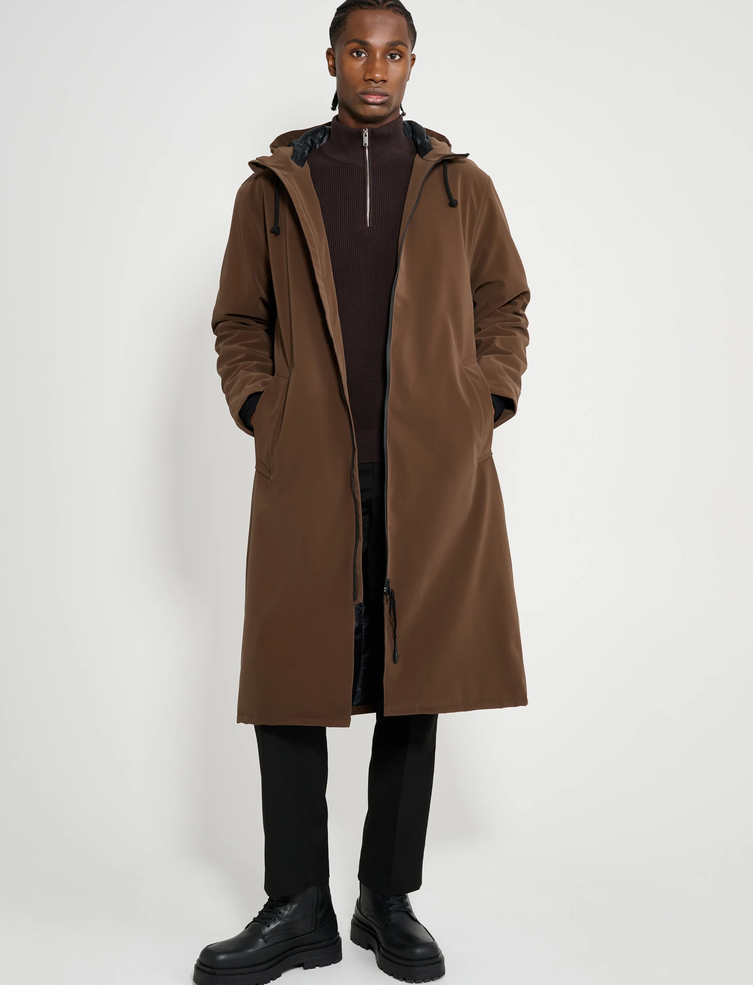 Stutterheim - Stockholm Long Winter Matte Dark Brown - vinterjakker - dark brown - 5