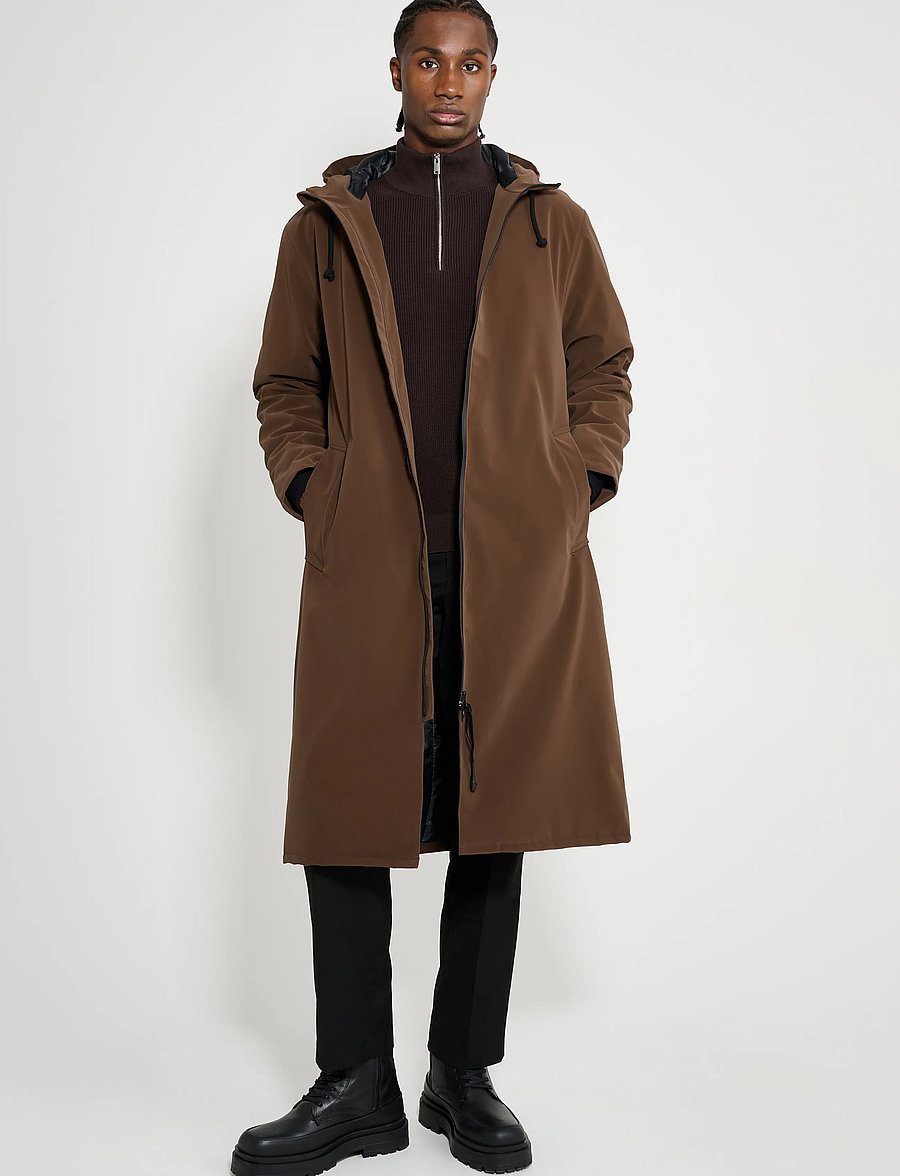 Stutterheim - Stockholm Long Winter Matte Dark Brown - vinterjakker - dark brown - 5