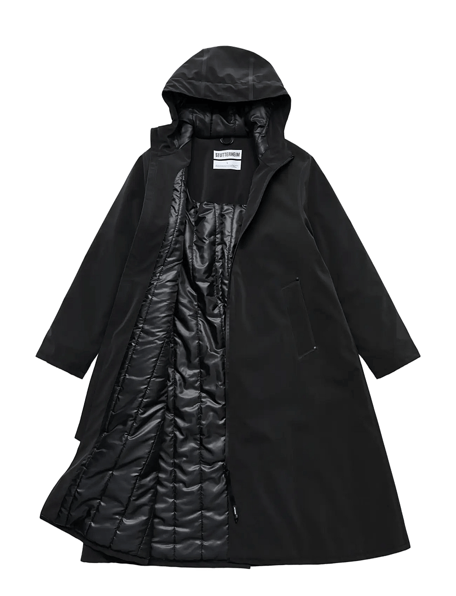 Stutterheim - Mosebacke Long Winter Matte Black - vinterjackor - black - 2
