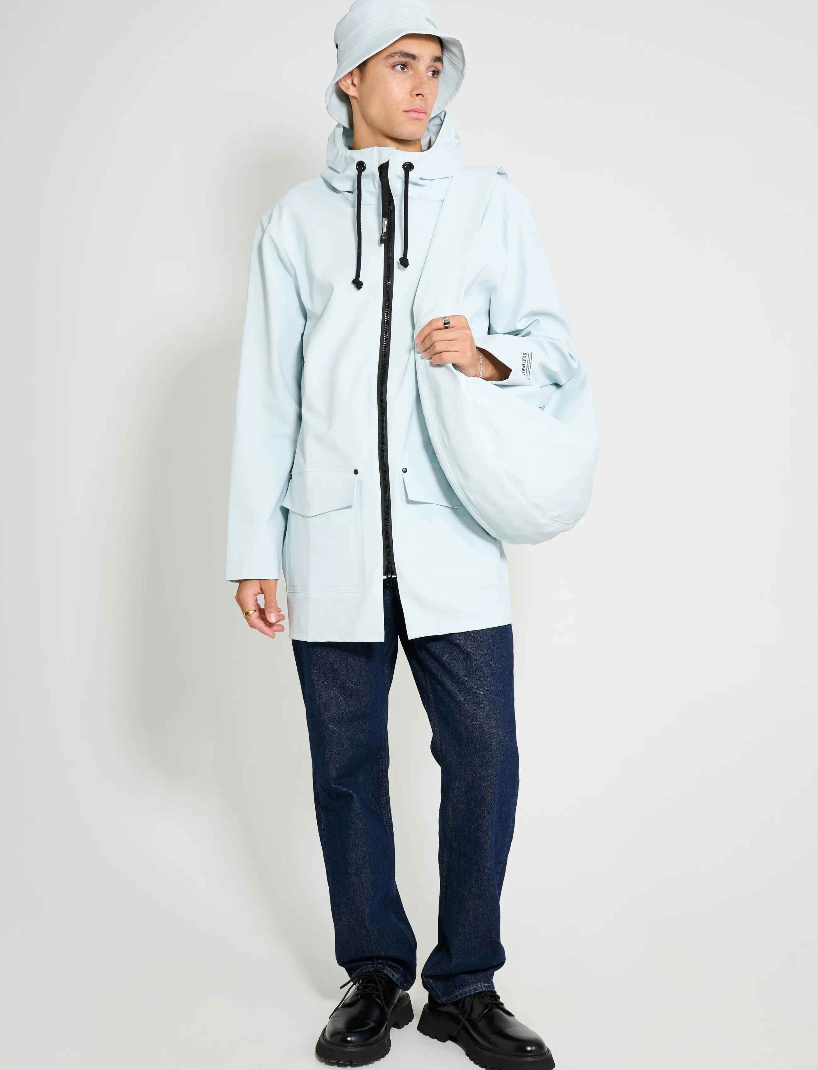 Stutterheim - Stockholm Patch Matte Frost Grey - jakker - frost grey - 5