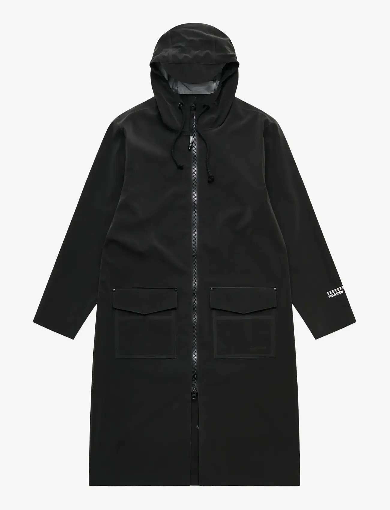 Stutterheim - Stockholm Long Patch Matte Black - regnjakker - black - 1