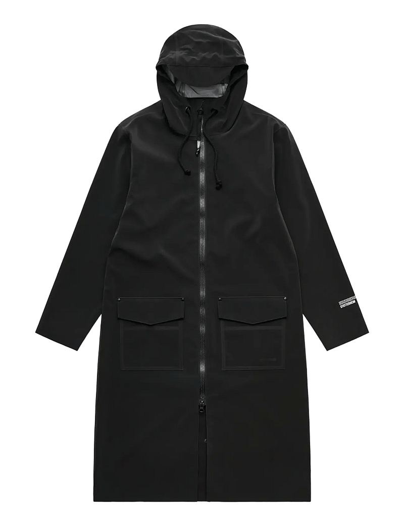 Stutterheim - Stockholm Long Patch Matte Black - regnjakker - black - 1
