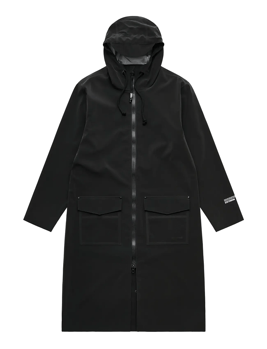 Stutterheim - Stockholm Long Patch Matte Black - regnjakker - black - 1