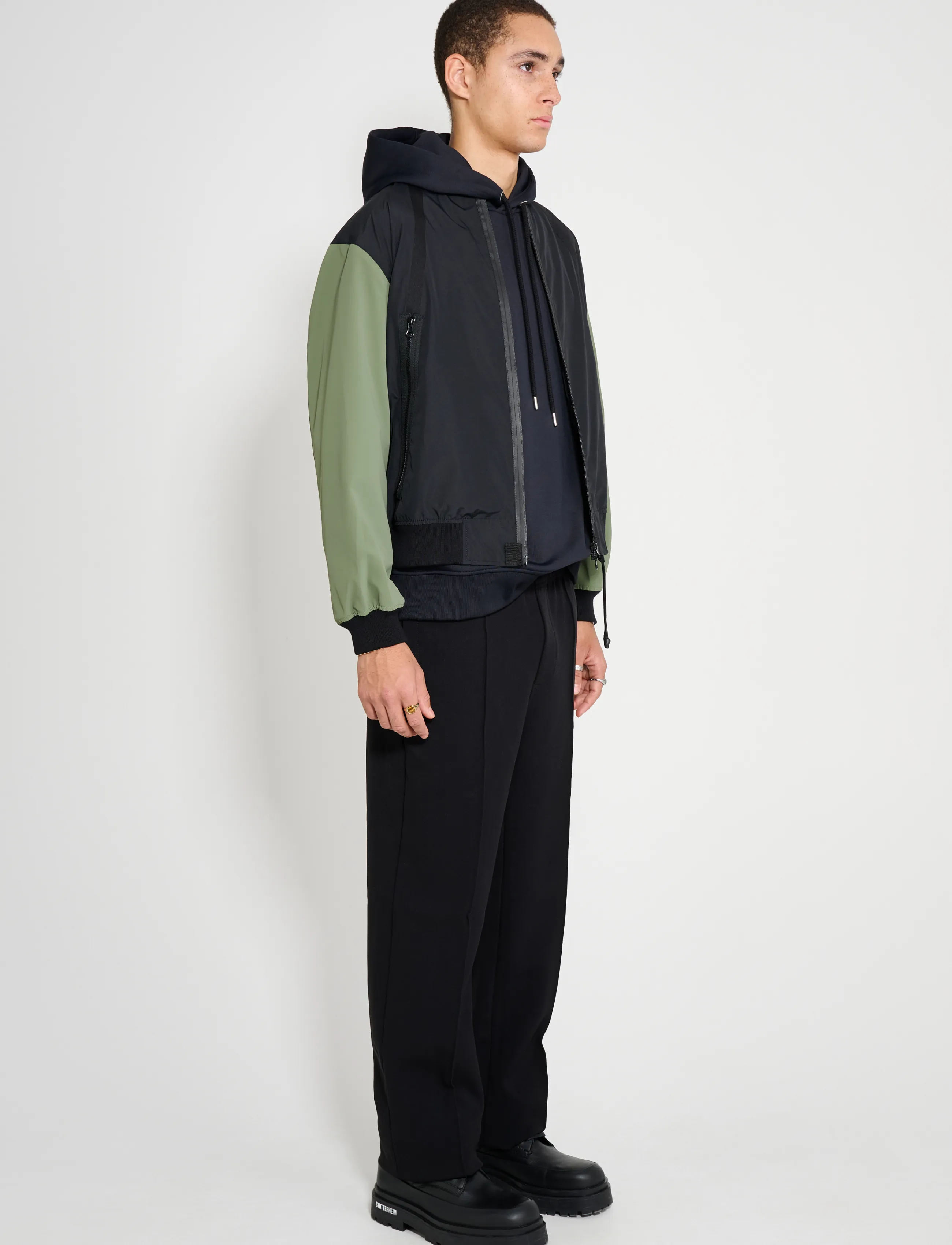 Stutterheim - Bredsand Zip Matte Black - efterårsjakker - black - 4