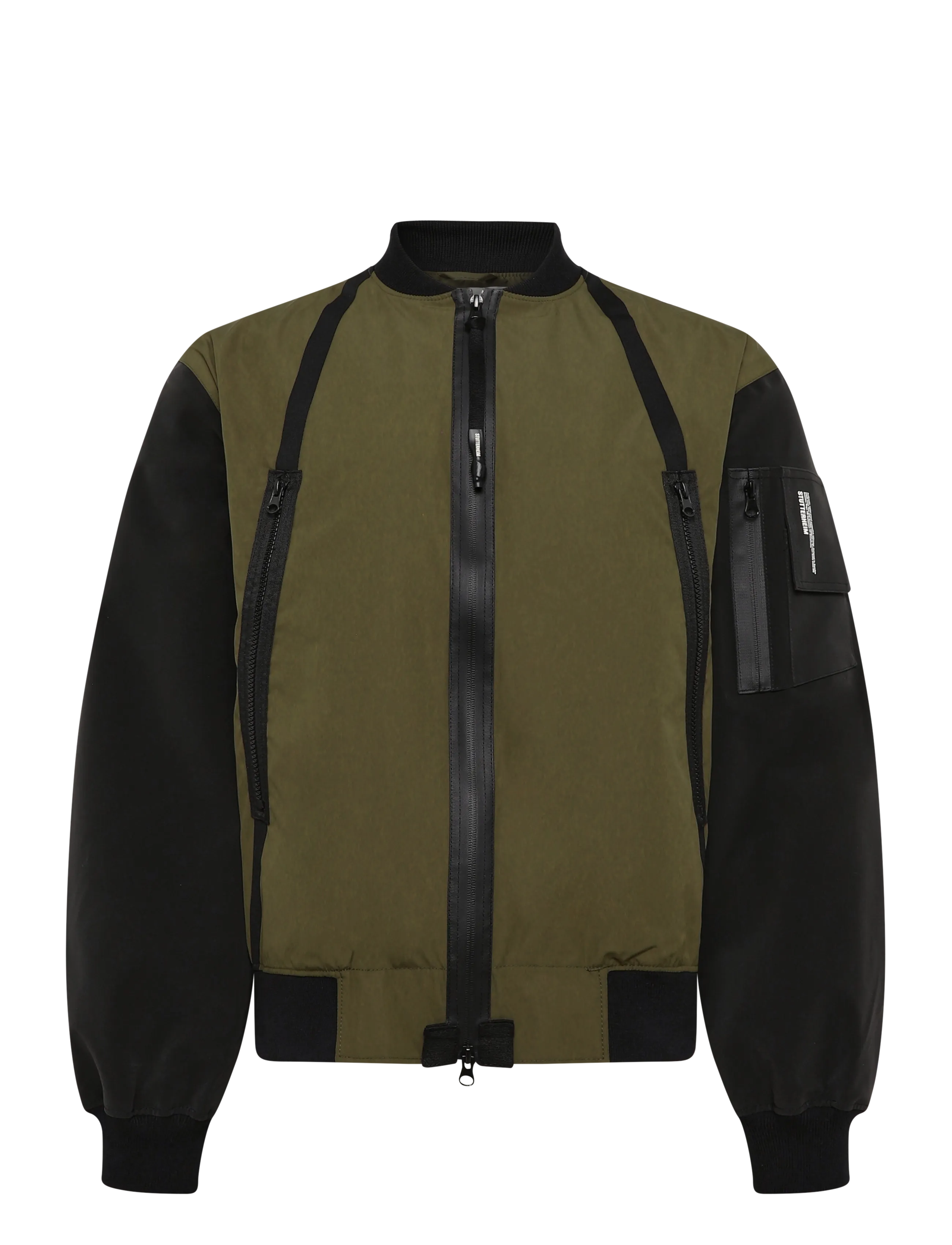 Stutterheim Bredsand Zip Matte Green - Bomberjakker - GREEN / green