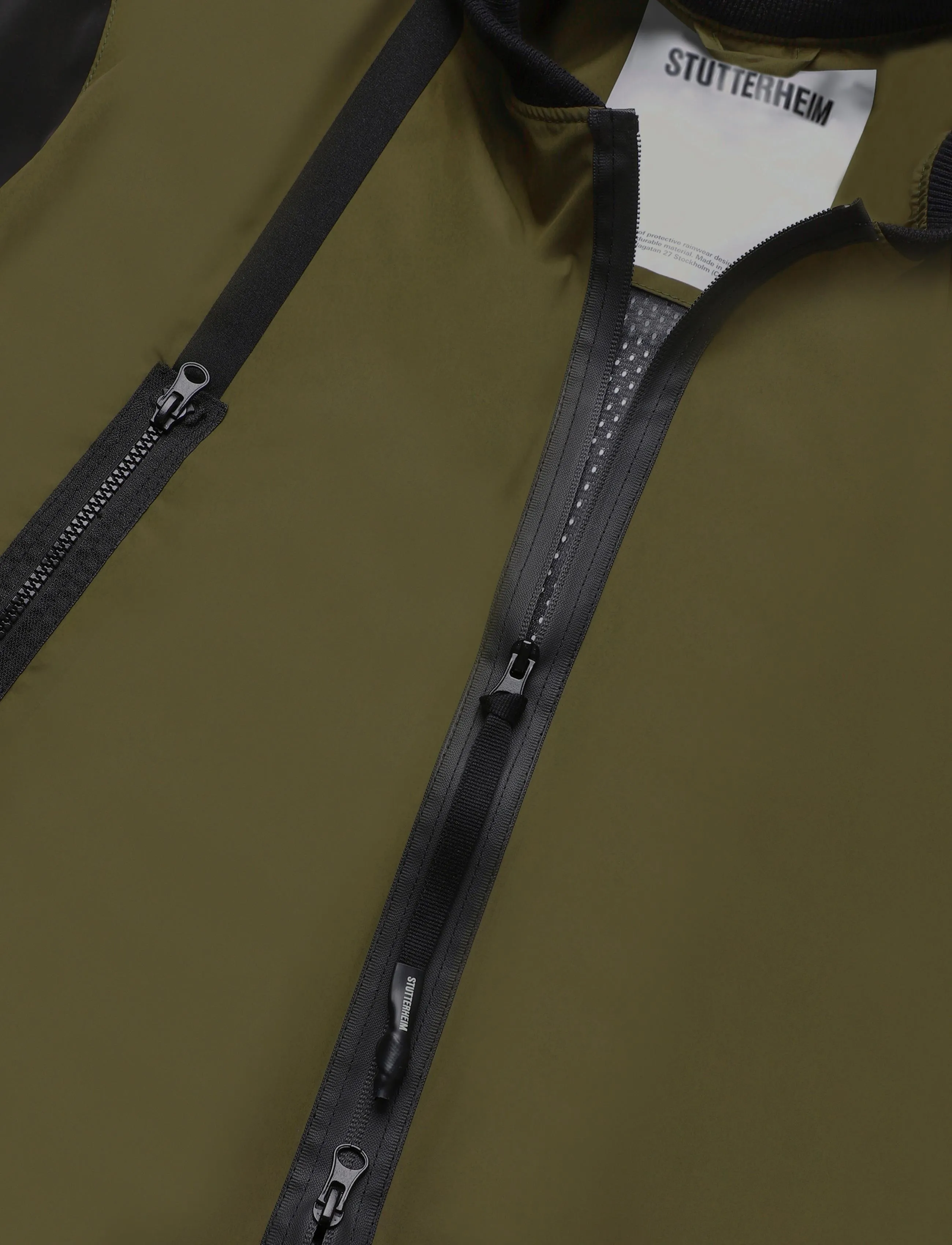 Stutterheim - Bredsand Zip Matte Green - höstjackor - green - 2