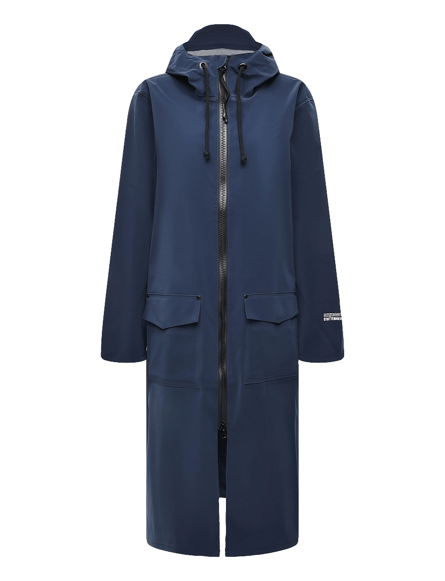 Stutterheim - Stockholm Long Patch Matte Navy - regnjackor - navy - 1