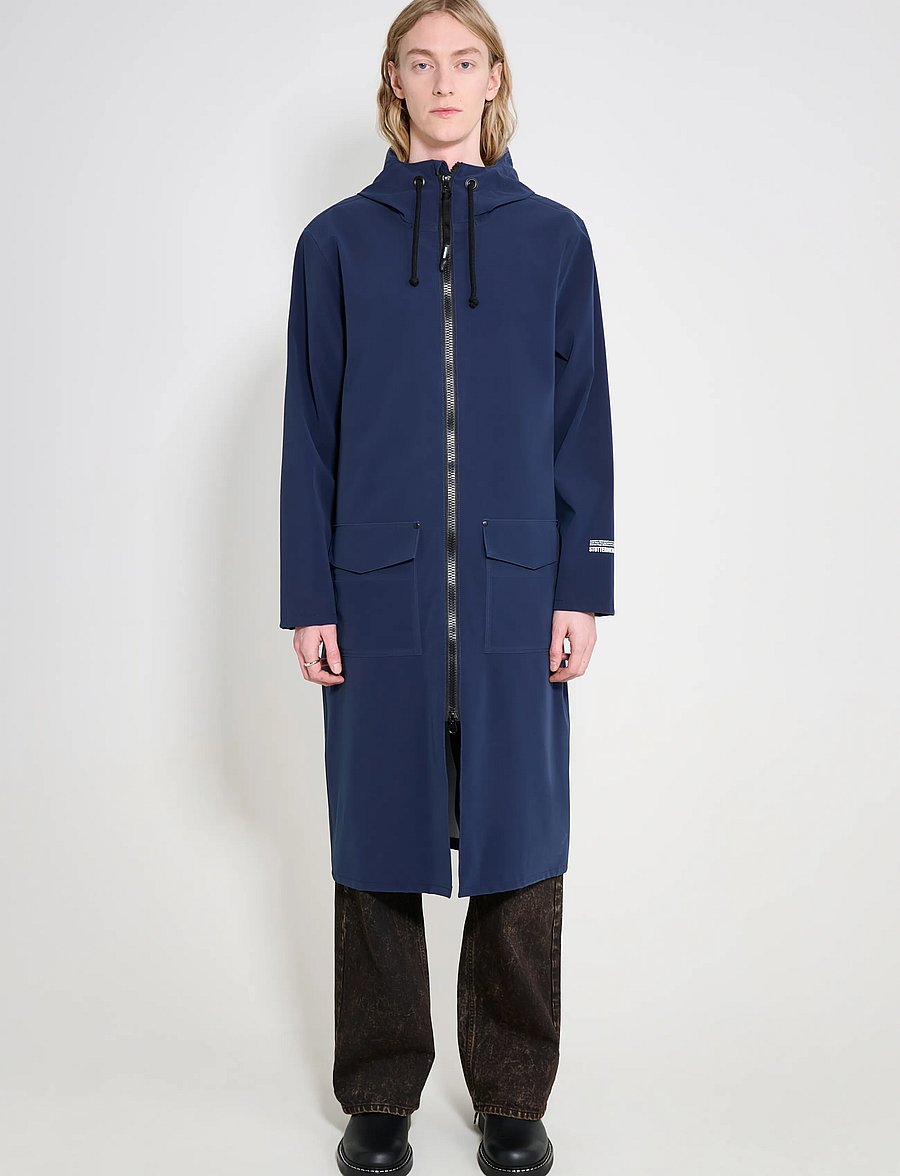 Stutterheim - Stockholm Long Patch Matte Navy - regnjackor - navy - 0