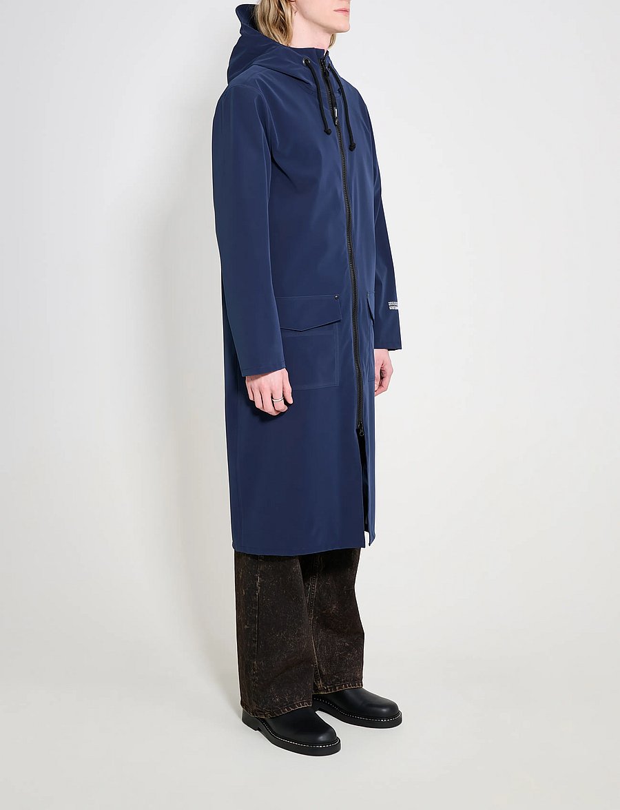 Stutterheim - Stockholm Long Patch Matte Navy - regnjackor - navy - 4