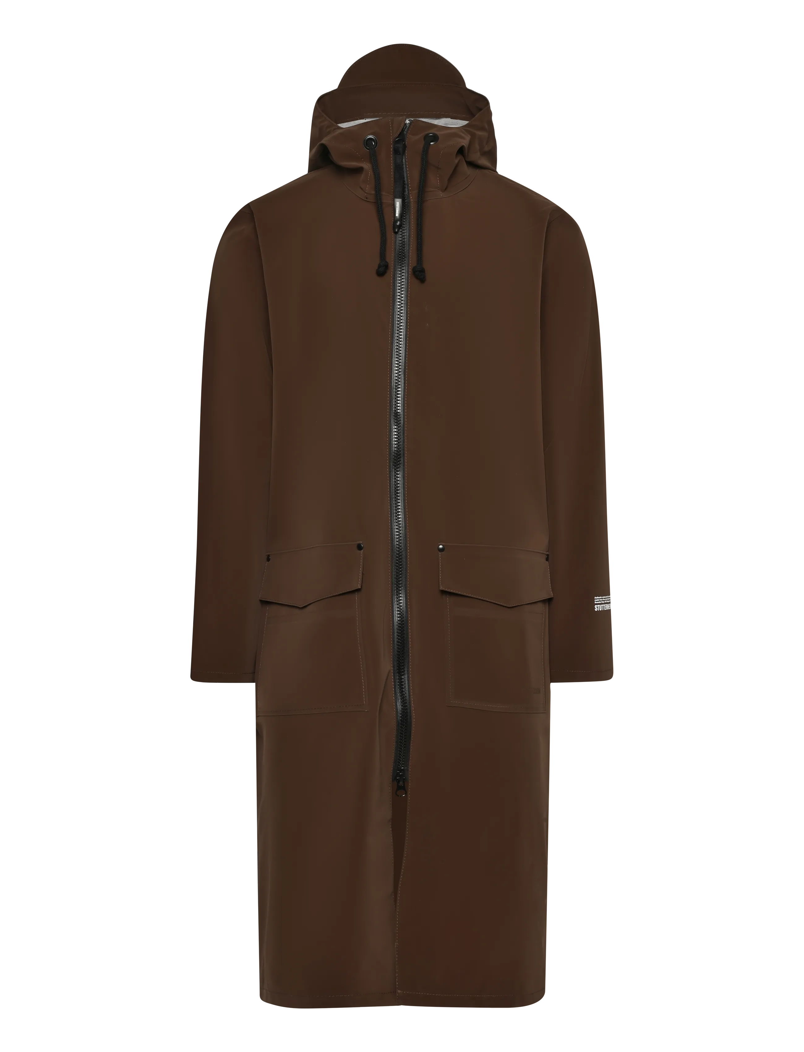 Stutterheim - Stockholm Long Patch Matte Dark Brown - vihmamantlid - dark brown - 1