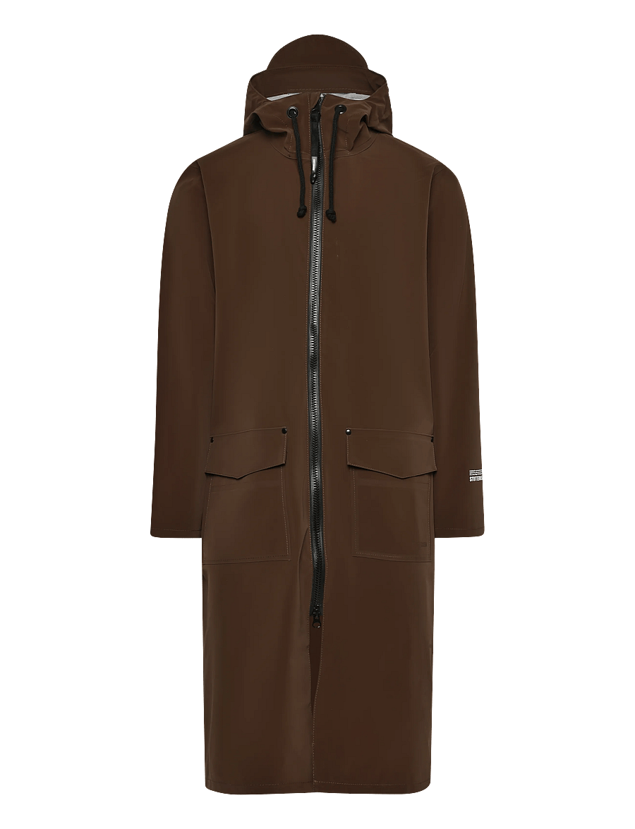 Stutterheim - Stockholm Long Patch Matte Dark Brown - vihmamantlid - dark brown - 1