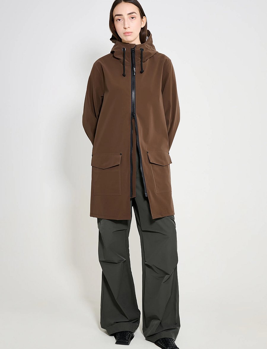 Stutterheim - Mosebacke Patch Matte Dark brown - regnjakker - dark brown - 3