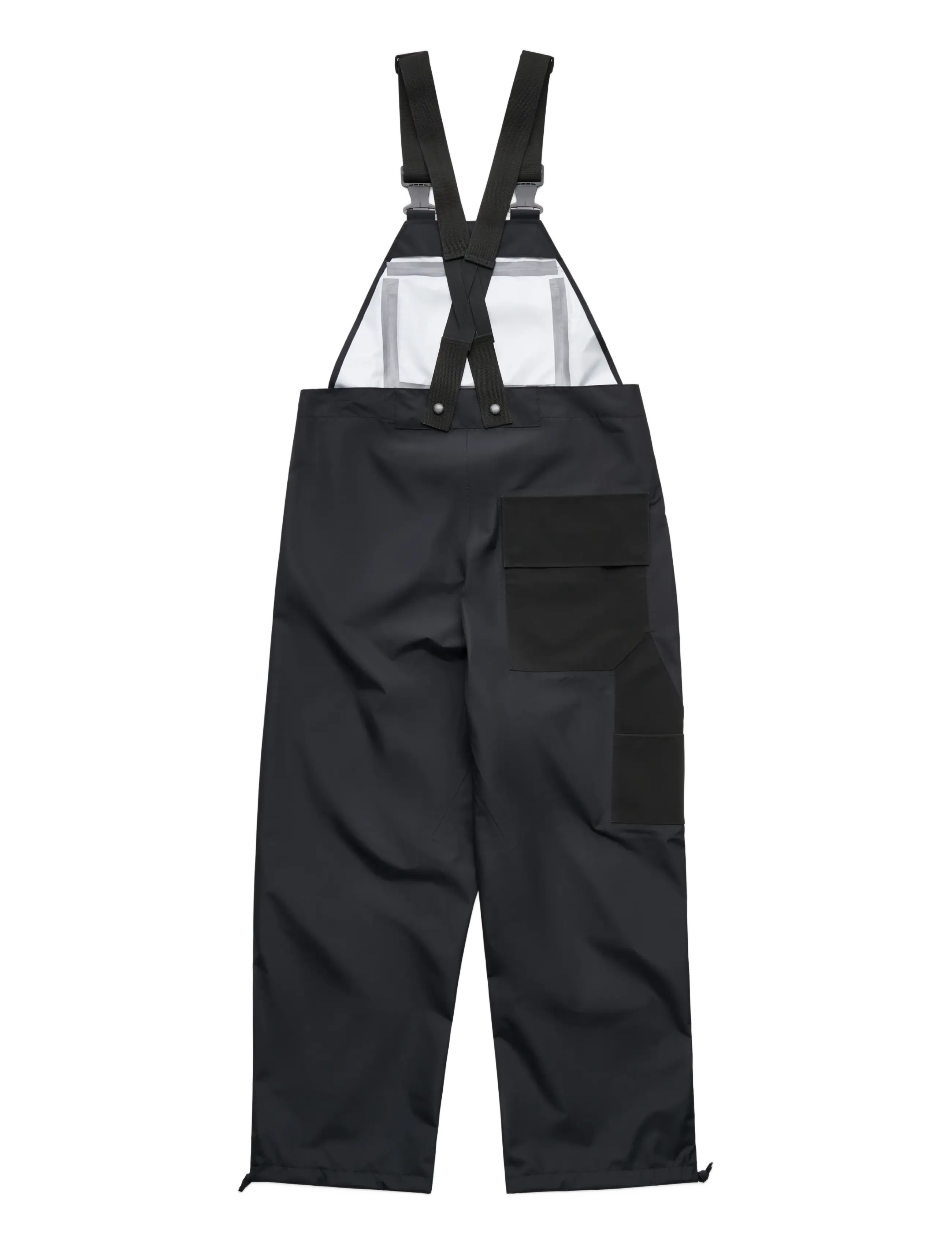 Stutterheim - Space Bib Trouser Matte Black - cargobyxor - black - 2