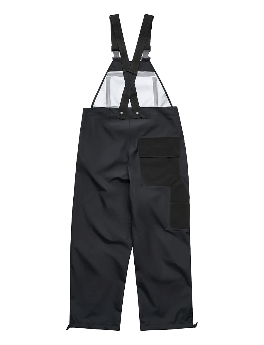 Stutterheim - Space Bib Trouser Matte Black - cargobyxor - black - 2
