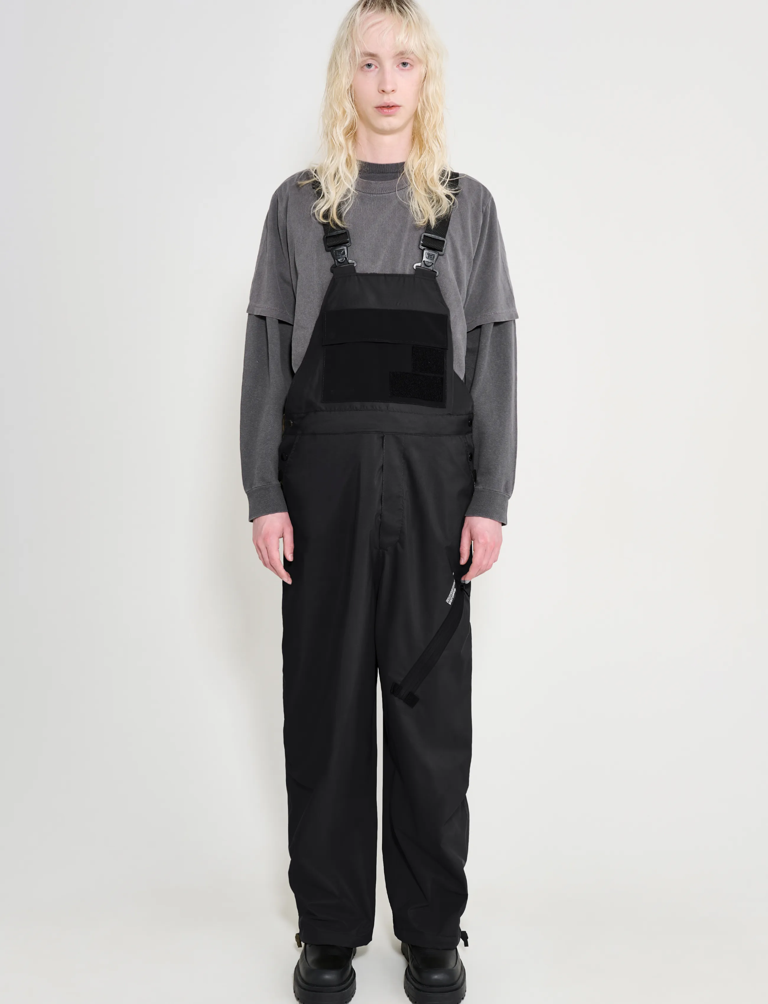 Stutterheim Space Bib Trouser Matte Black - Streetstyle - BLACK / black