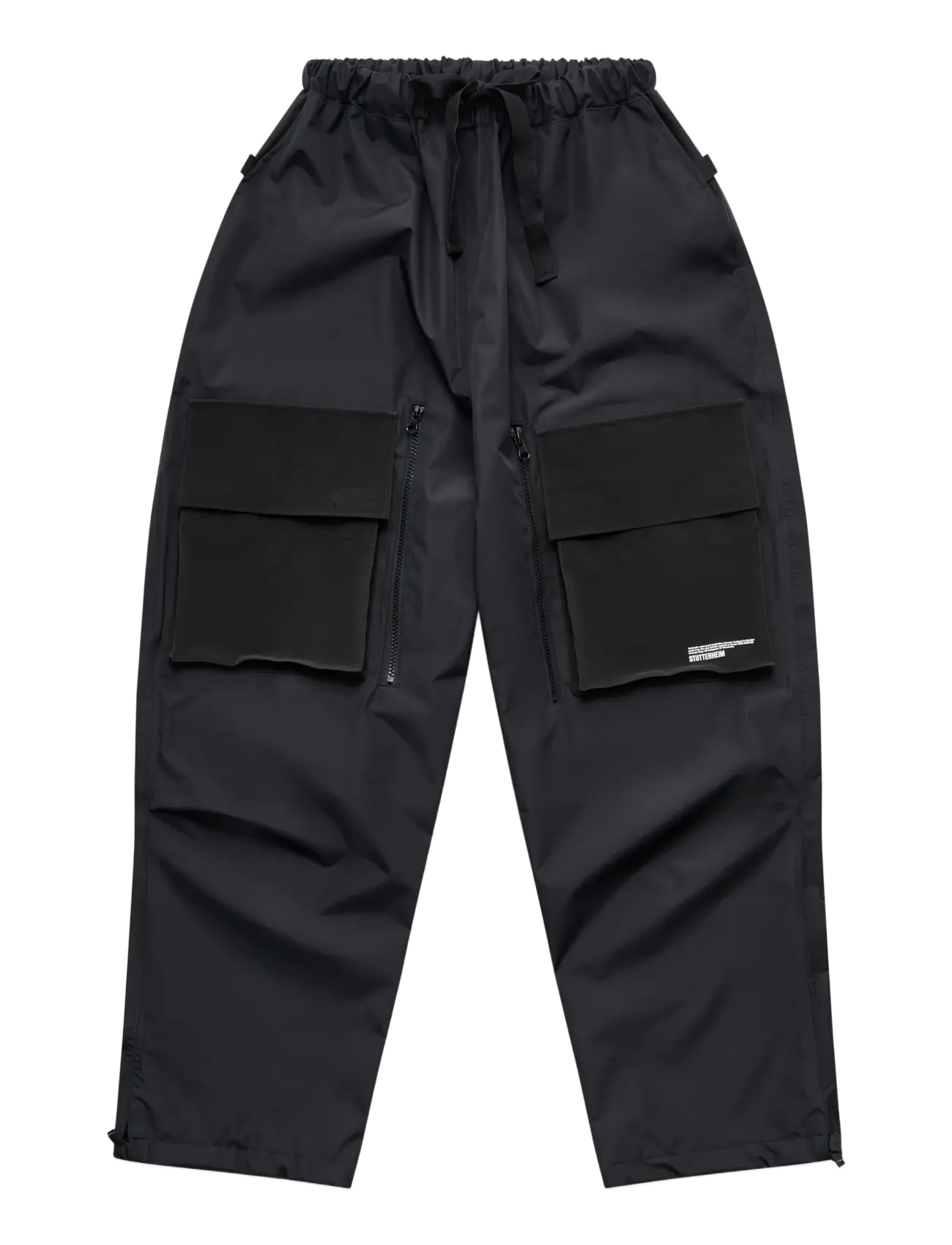 Stutterheim - Space Pocket Trouser Matte Black - cargobyxor - black - 1