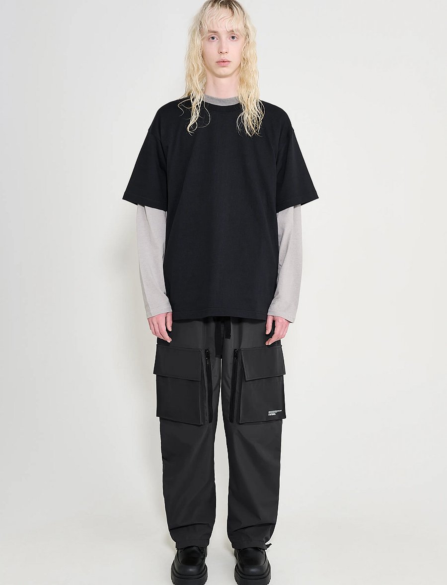 Stutterheim - Space Pocket Trouser Matte Black - cargobyxor - black - 0