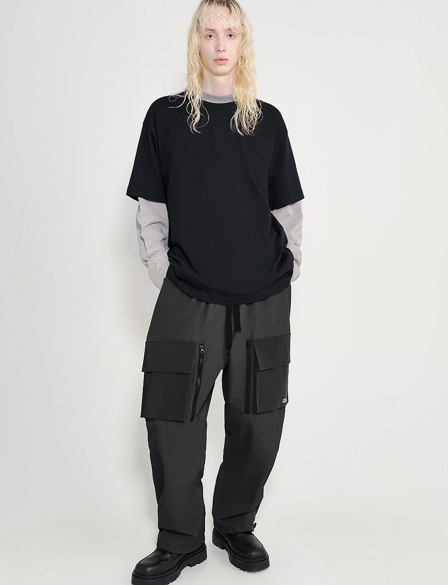 Stutterheim - Space Pocket Trouser Matte Black - cargobyxor - black - 3