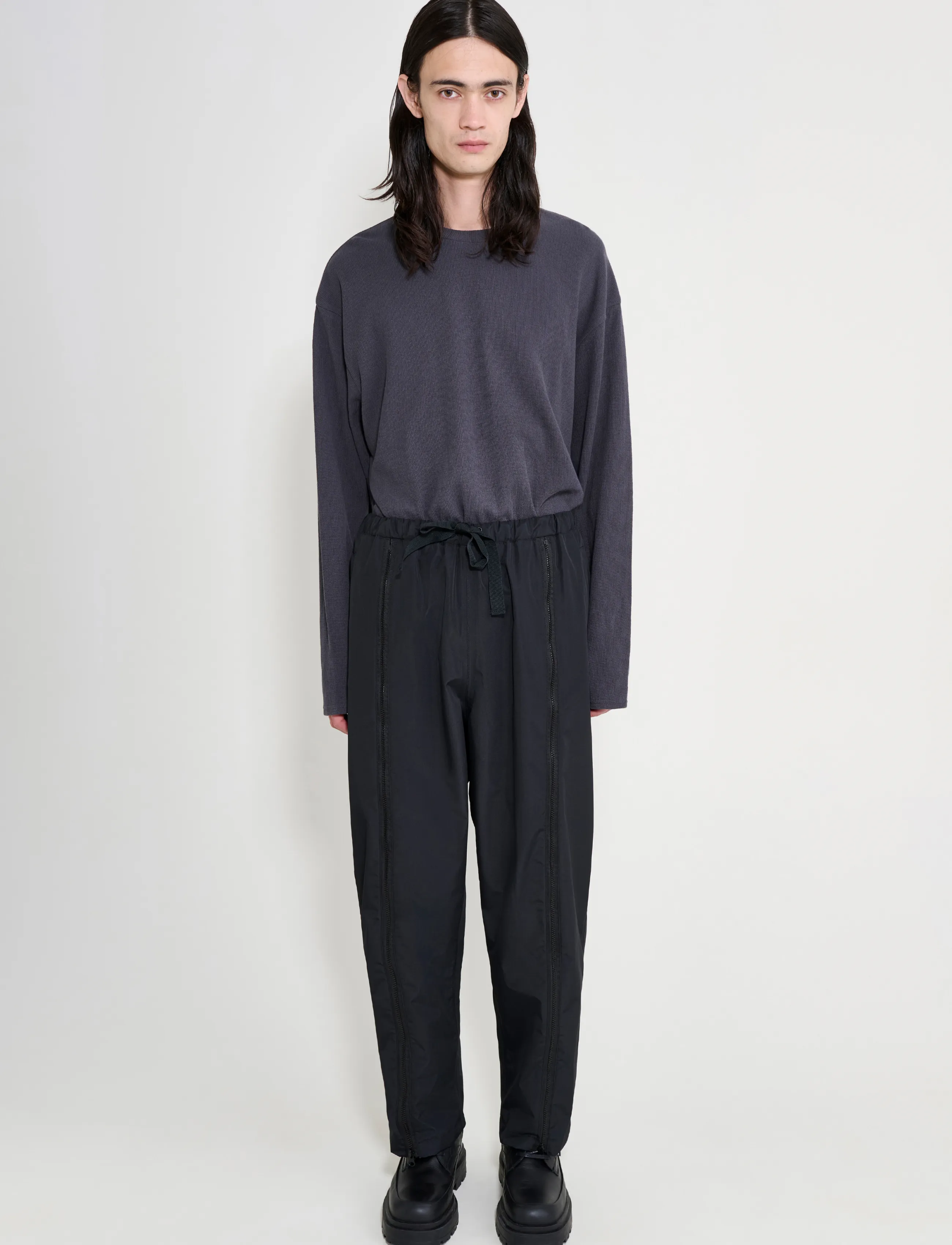 Stutterheim Bash Zip Nylon Trouser Matte Black - Casual byxor - BLACK / black
