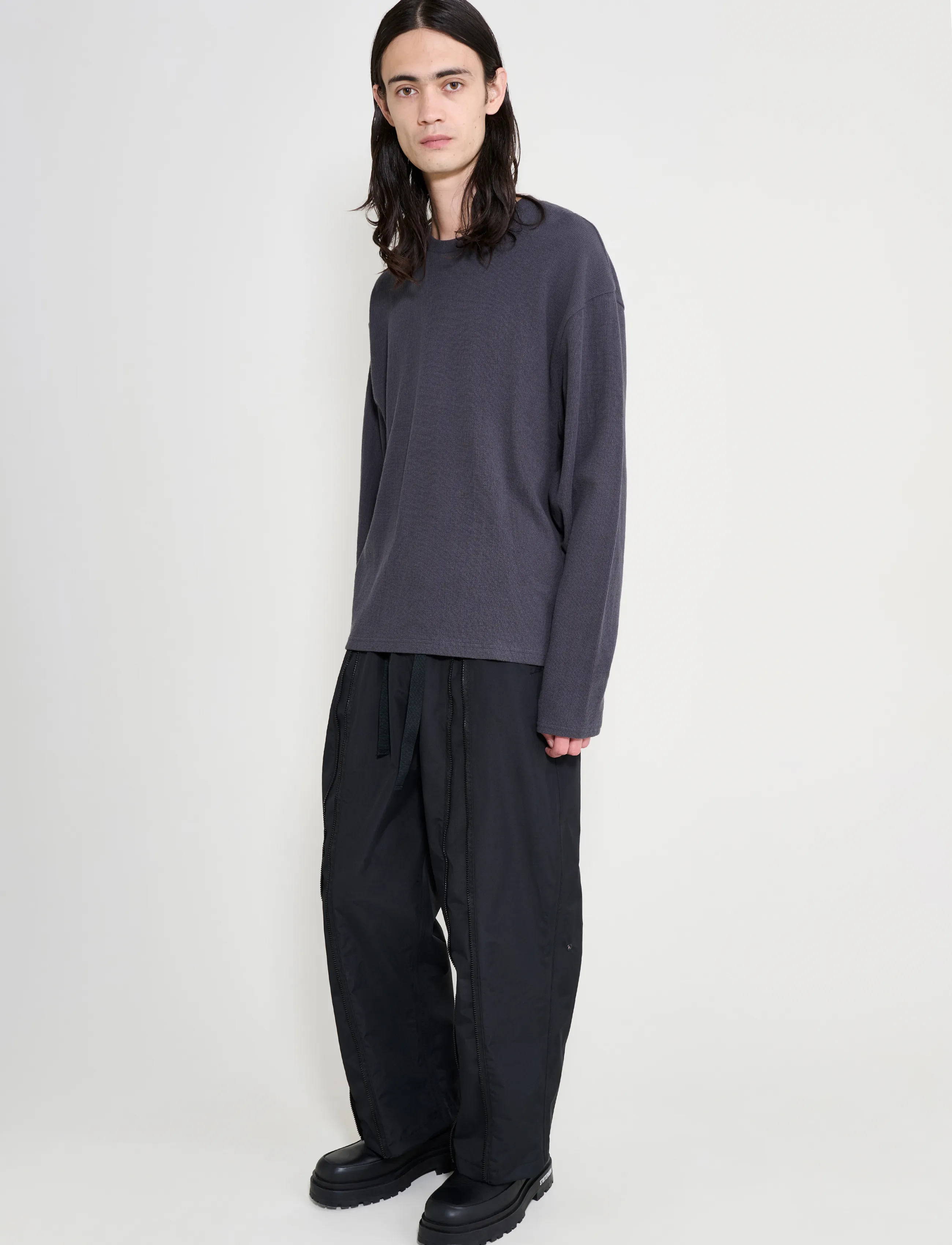 Stutterheim - Bash Zip Nylon Trouser Matte Black - black - 5