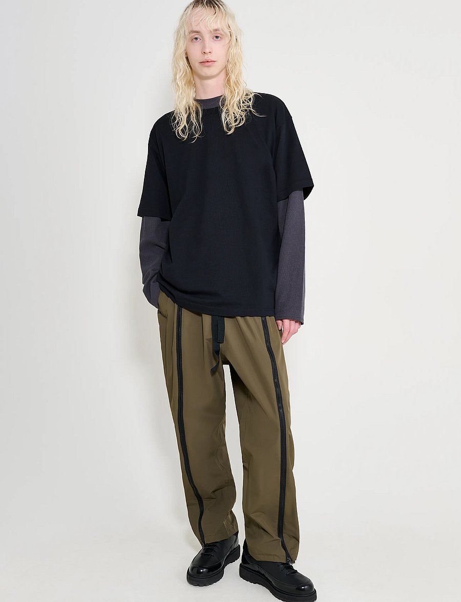 Stutterheim - Bash Zip Nylon Trouser Matte Green - vabaajapüksid - green - 5