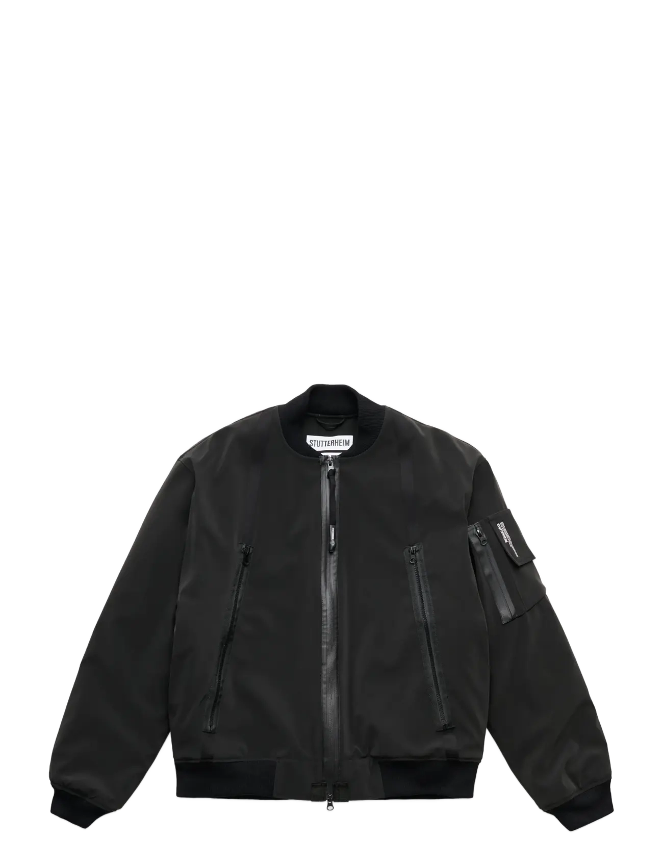 Stutterheim Bredsand Zip Winter Matte Black - Streetstyle - BLACK / black
