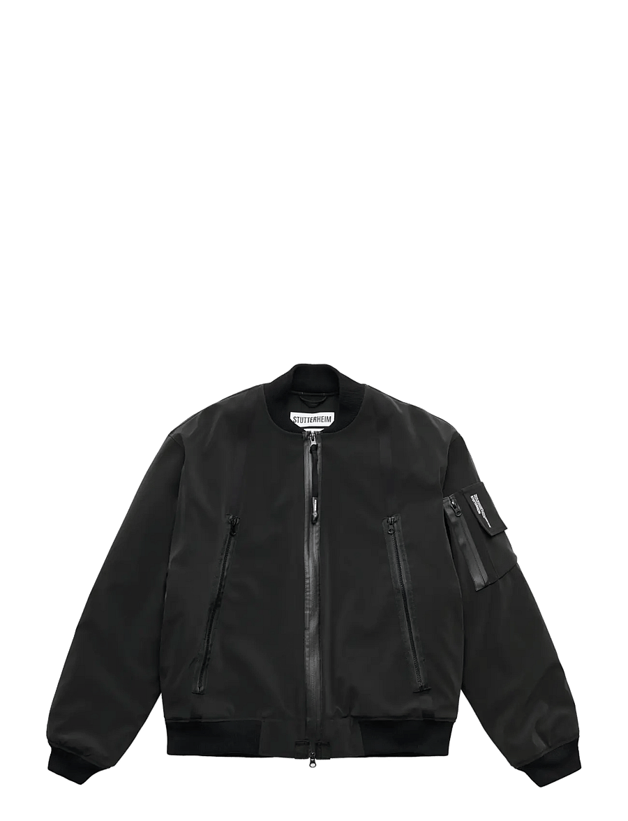 Stutterheim - Bredsand Zip Winter Matte Black - höstjackor - black - 0