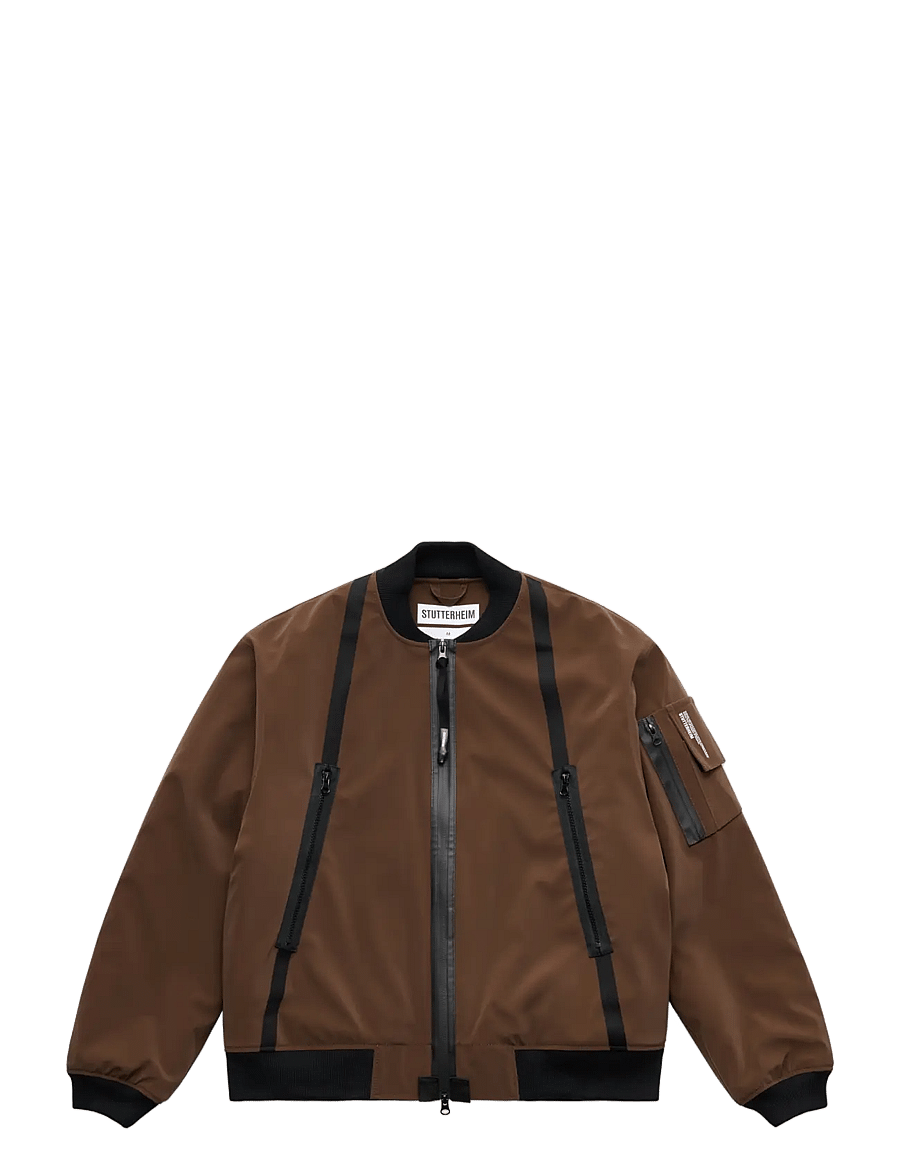 Stutterheim - Bredsand Zip Winter Matte Brown - höstjackor - brown - 0