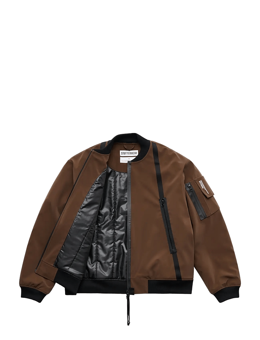 Stutterheim - Bredsand Zip Winter Matte Brown - höstjackor - brown - 1