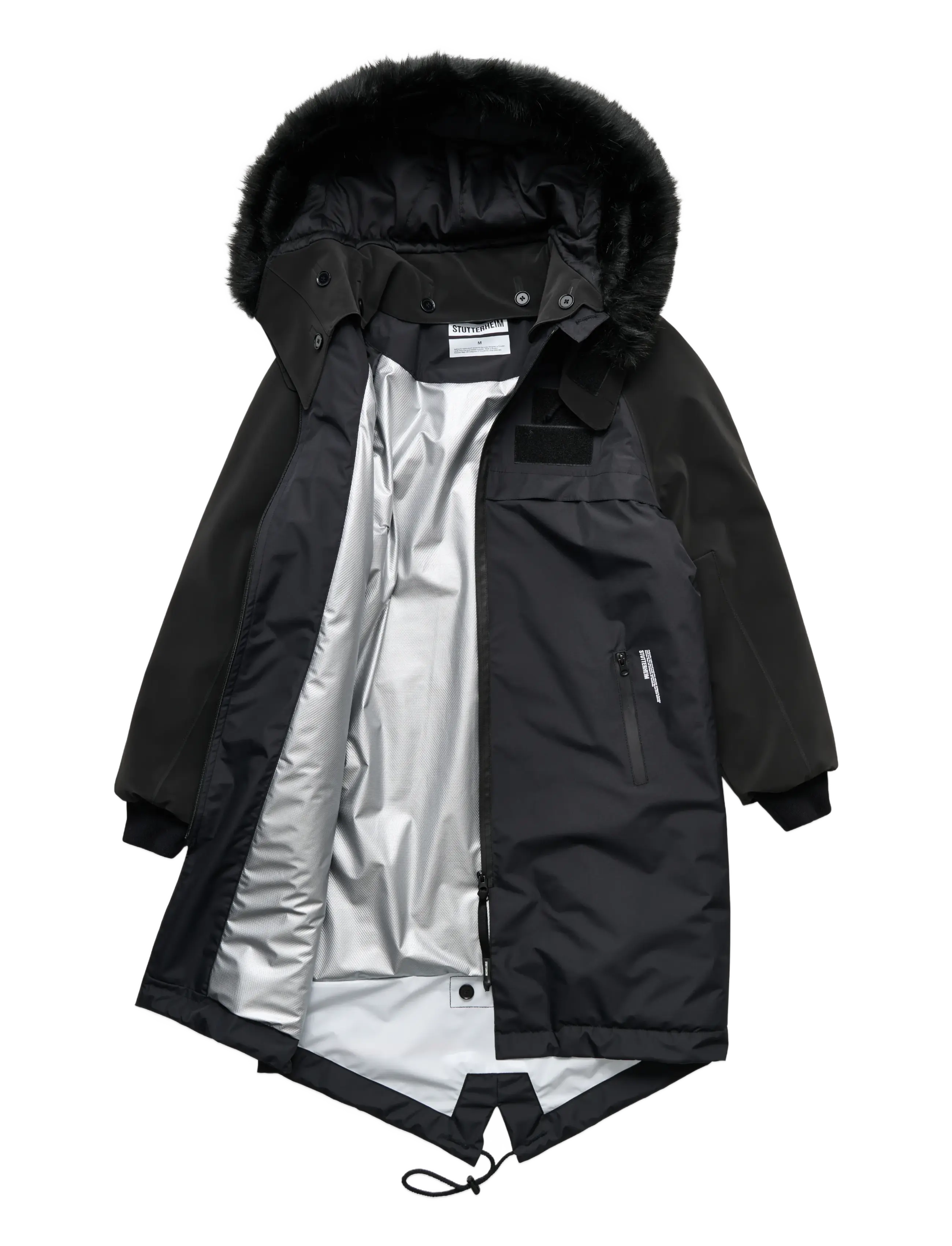 Stutterheim - Kalix Parka LW Matte Black - parkas - black - 1