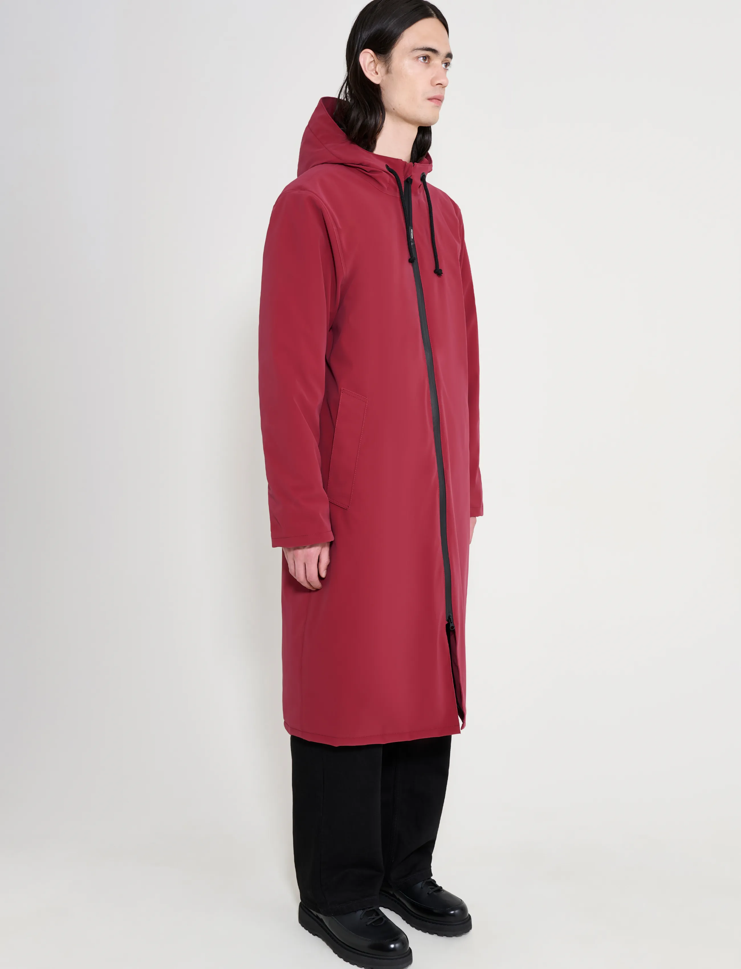 Stutterheim - Stockholm Long Winter Matte Burgundy - vinterjakker - burgundy - 4
