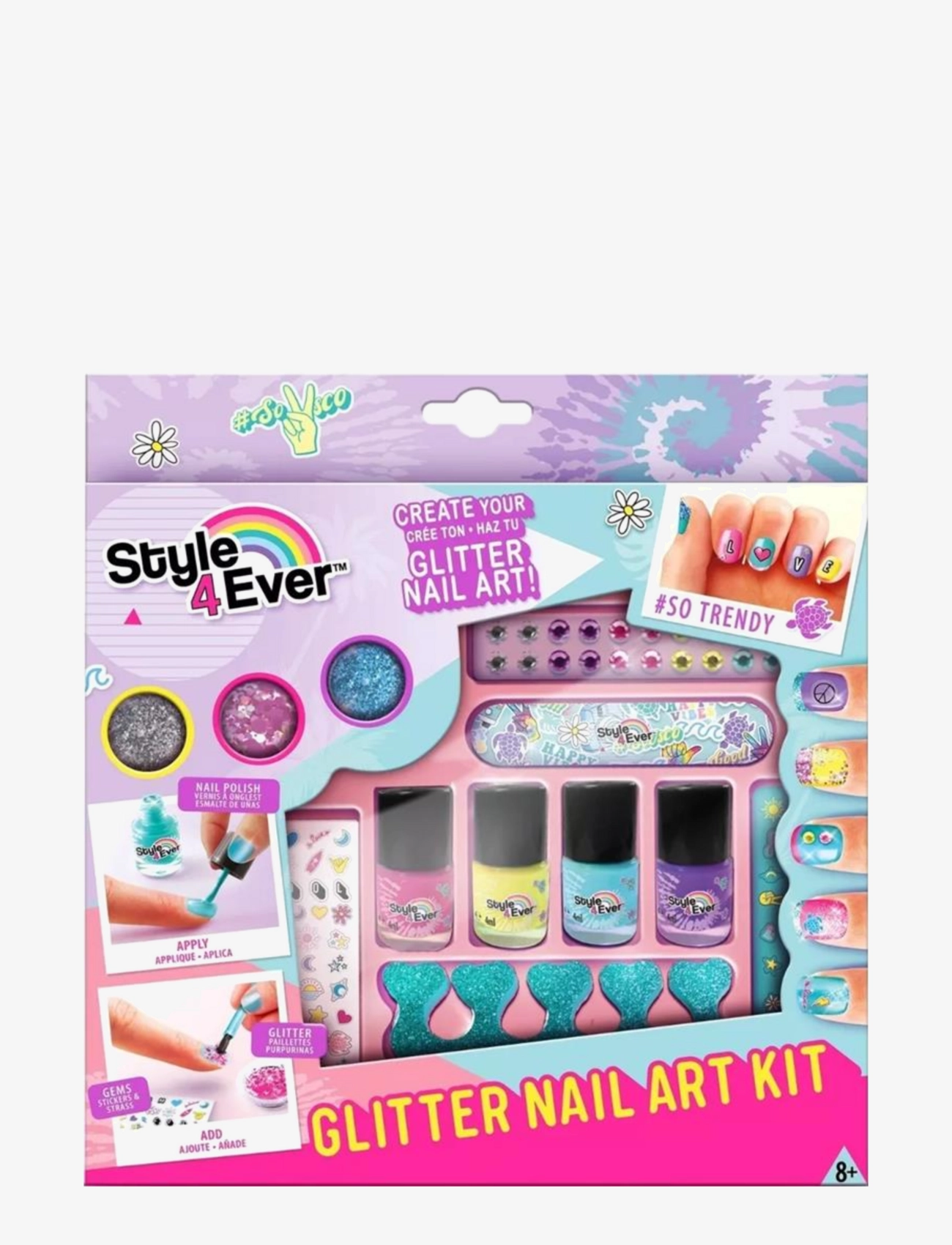Style 4 Ever - STYLE 4 EVER Glitter Nail Art Kit - naamiaisasut & -tarvikkeet - multi coloured - 1