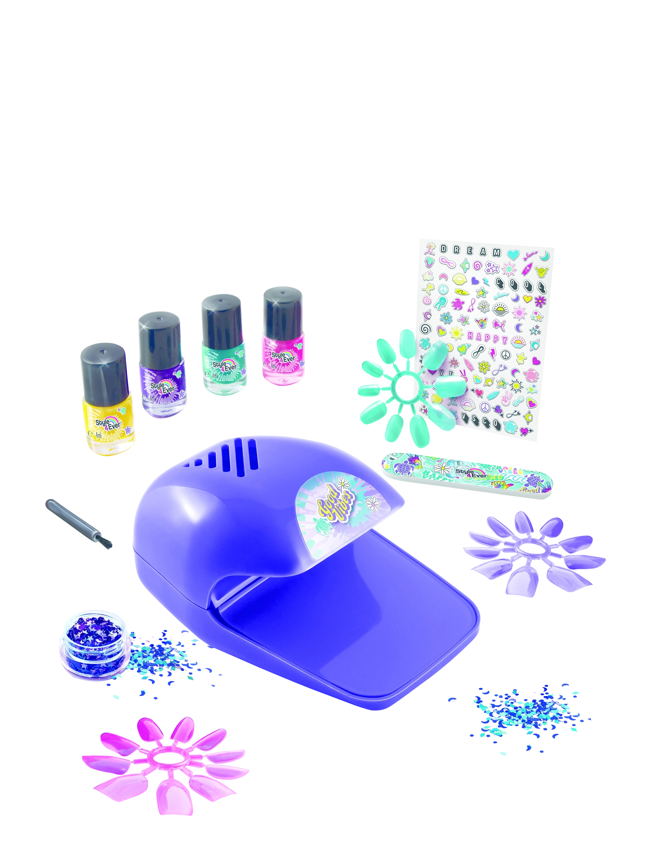 Style 4 Ever Style 4 Ever Nail Art Manicure Set, One Size, Multi/patterned, Kostumer & Tilbehør > Makeup, Børn