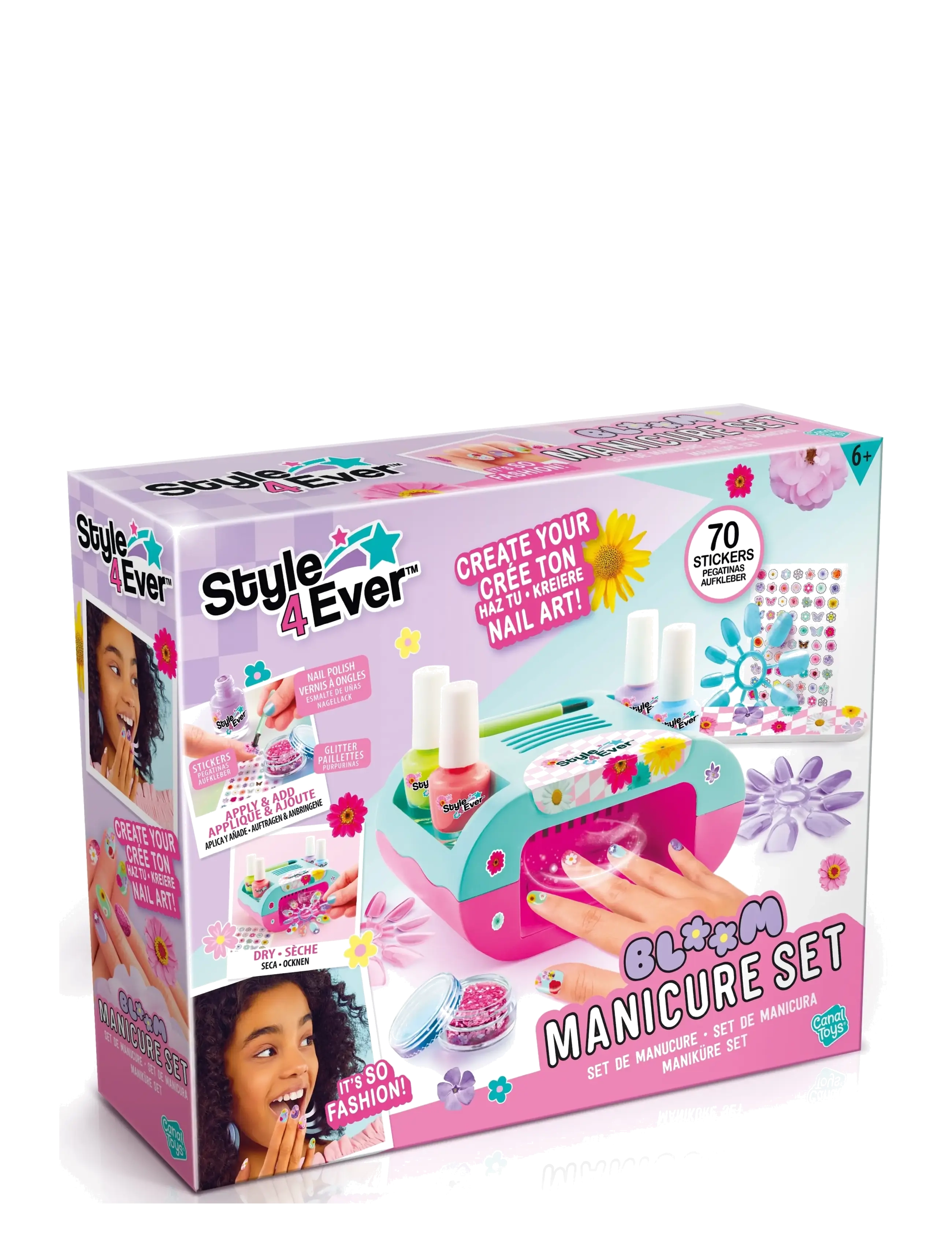 Style 4 Ever Style 4 Ever Bloom Nail Art Manicure Set, One Size, Multi/patterned, Kostumer & Tilbehør > Makeup, Børn