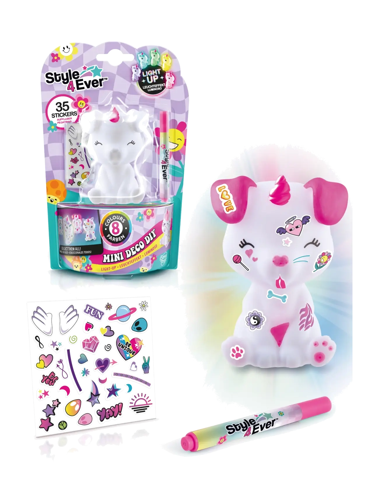 Style 4 Ever - STYLE 4 EVER Mini Deco DIY Light Up - kreasæt - multicolor - 4
