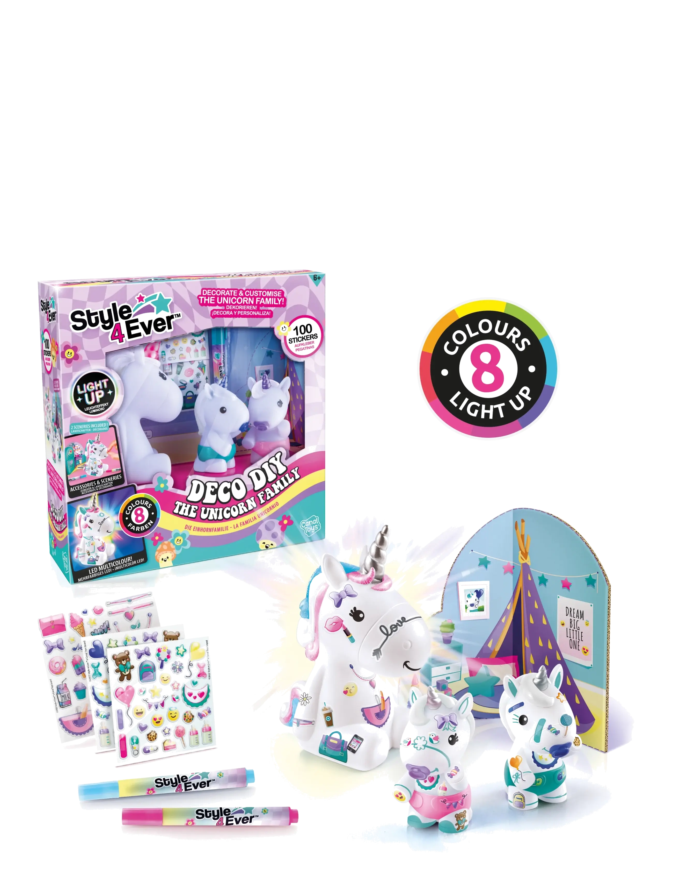 Style 4 Ever - STYLE 4 EVER The Unicorn Family Light Up - kreasæt - multicolor - 1