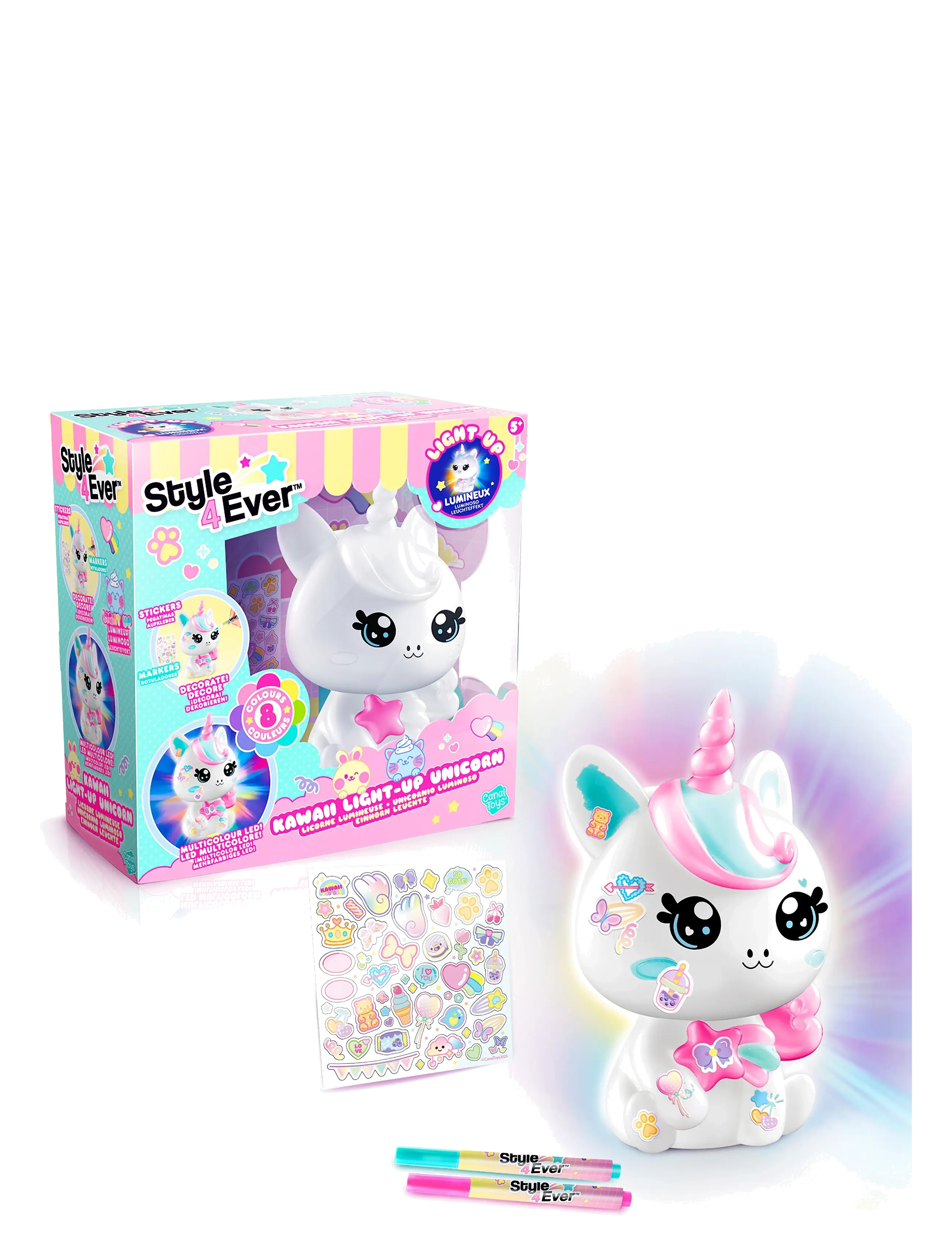 Style 4 Ever Style 4 Ever Unicorn Light Up Diy, One Size, White, Håndværk > Håndværkssæt, Børn