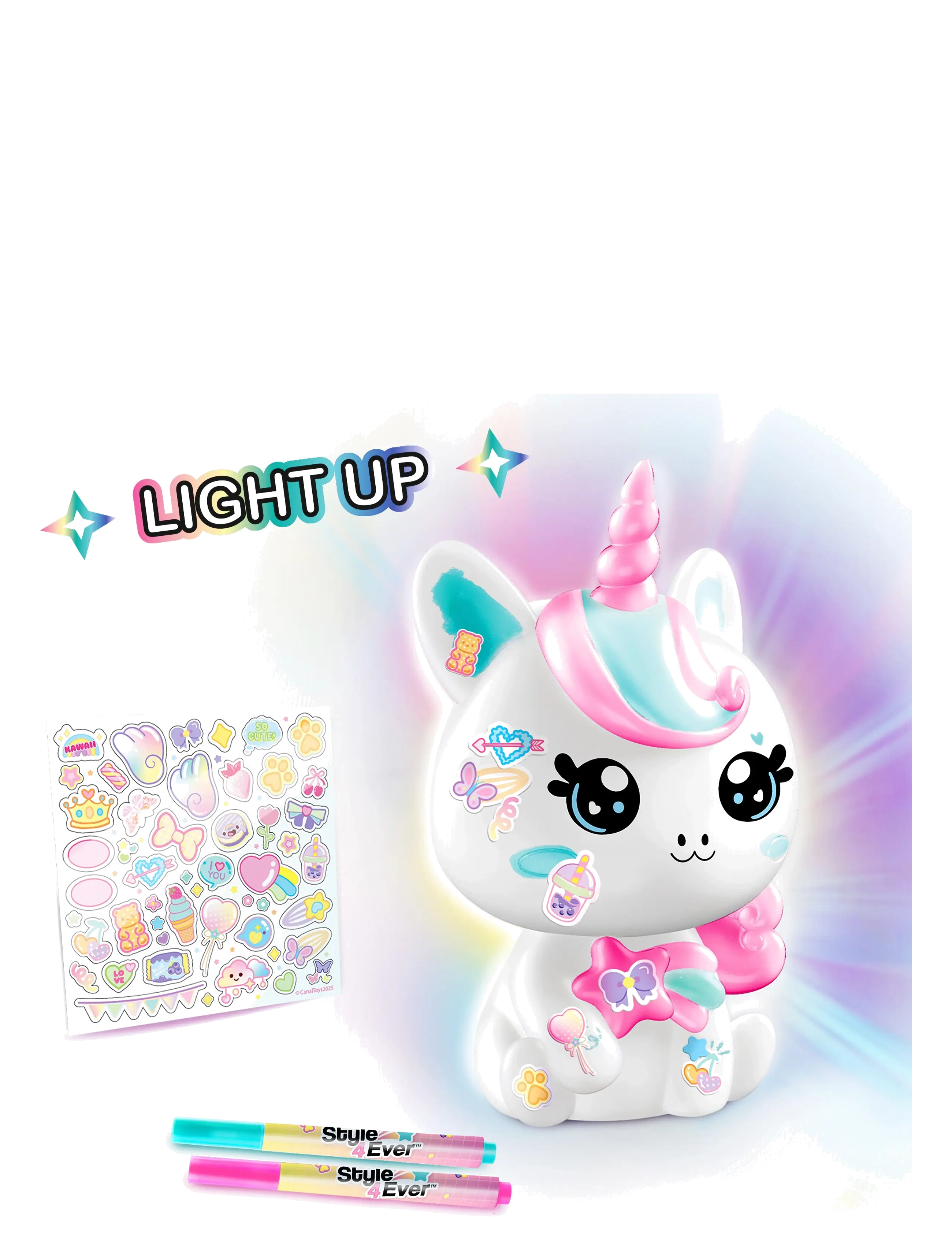 Style 4 Ever - STYLE 4 EVER Unicorn Light up DIY - kreasæt - multicolor - 4