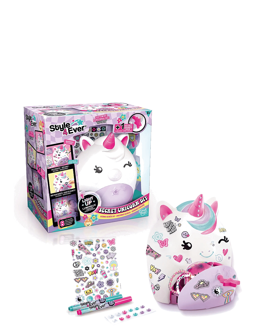 Style 4 Ever - STYLE 4 EVER Secret Deco DIY Unicorn Lamp - föndursett - multicolor - 1