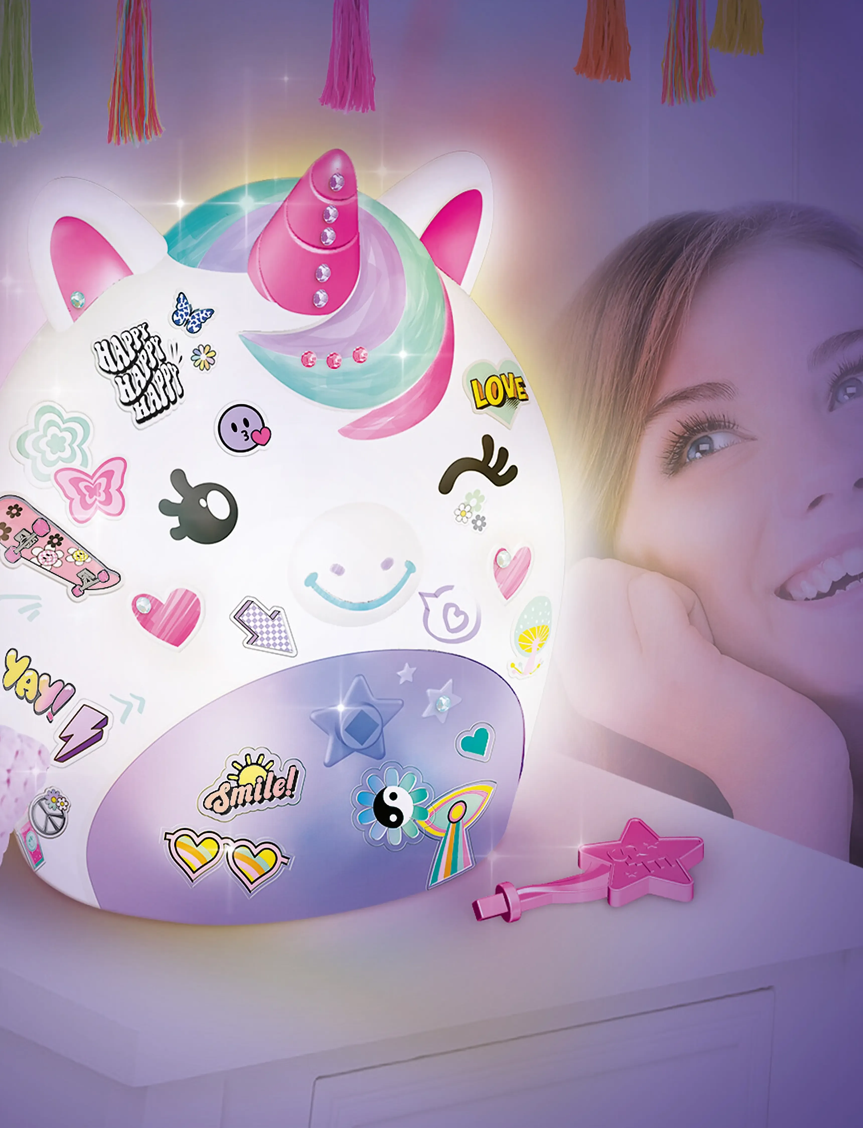 Style 4 Ever Style 4 Ever Secret Deco Diy Unicorn Lamp, One Size, Multi/patterned, Håndværk > Håndværkssæt, Børn