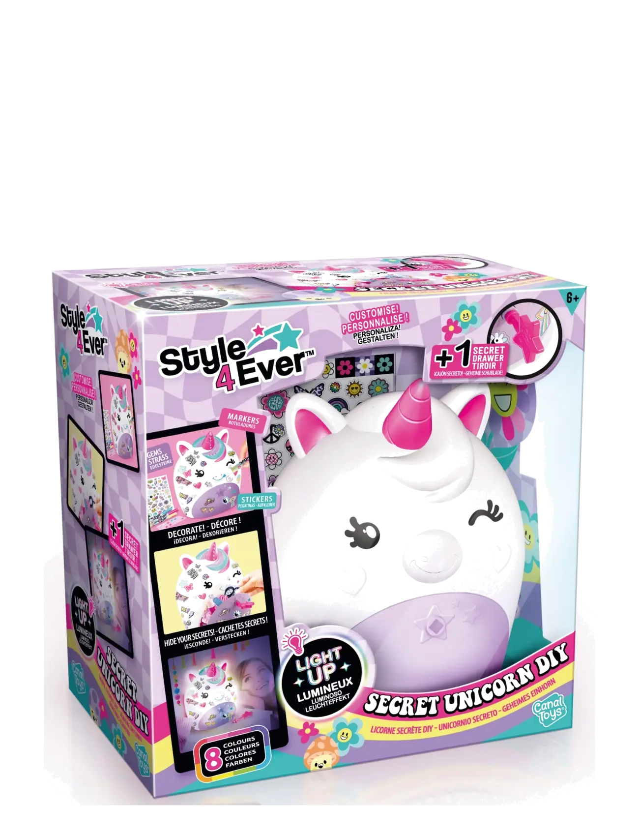 Style 4 Ever - STYLE 4 EVER Secret Deco DIY Unicorn Lamp - kreasæt - multicolor - 3