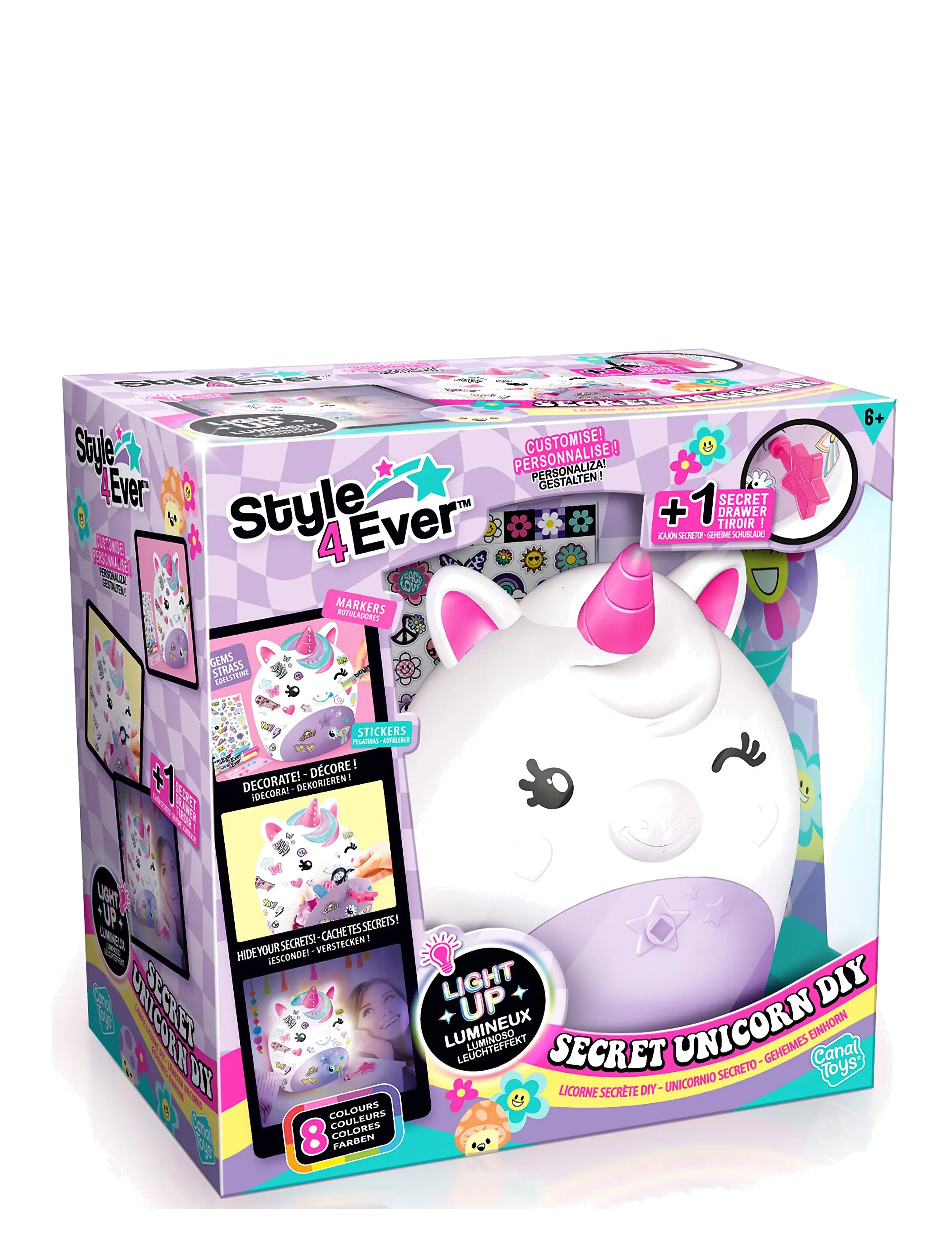 Style 4 Ever - STYLE 4 EVER Secret Deco DIY Unicorn Lamp - kreasæt - multicolor - 5