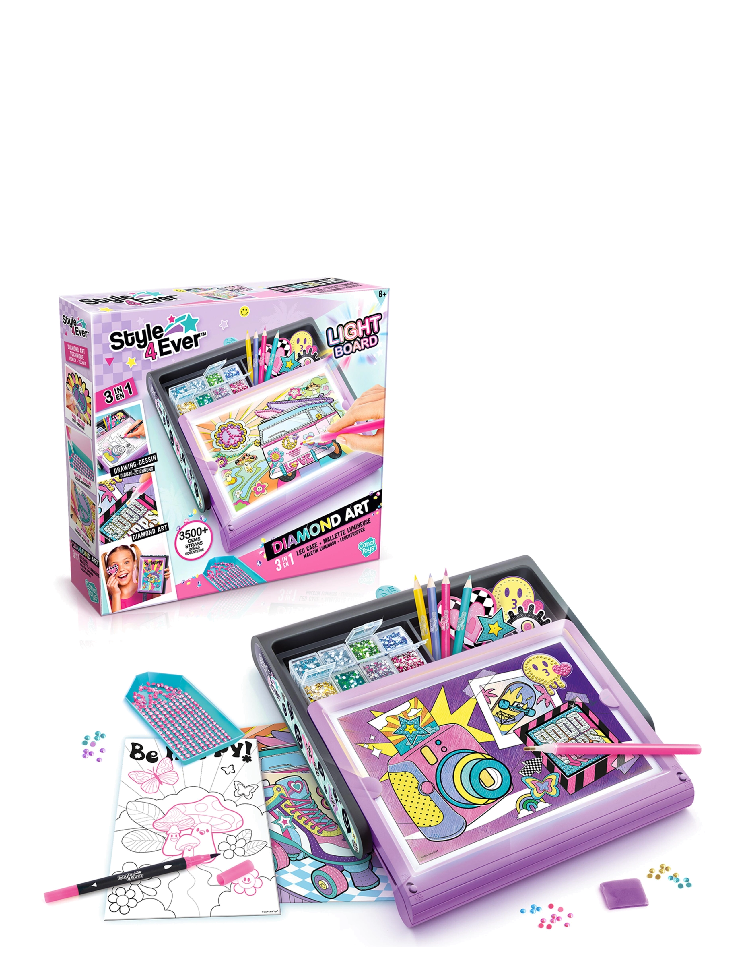 Style 4 Ever STYLE 4 EVER Diamond Art 3in1 LED Case - Kreasæt - MULTICOLOR / multi