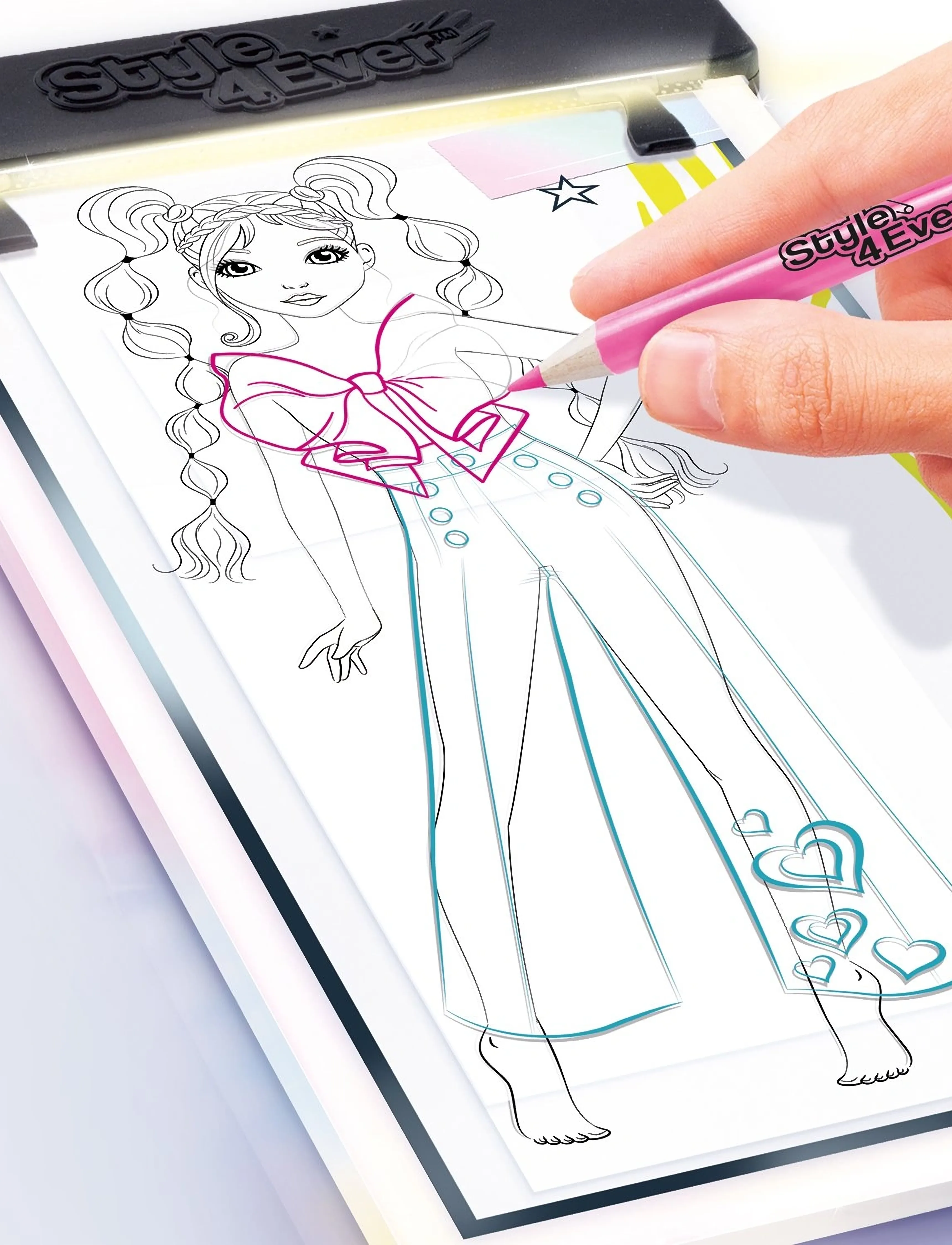 Style 4 Ever - STYLE 4EVER Fashion Designer Light-up Pad - male- & kreabøger - multicolor - 4